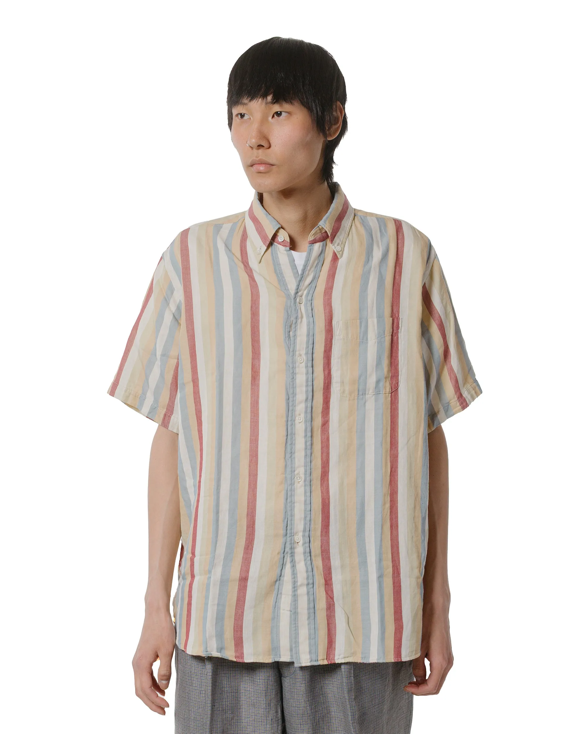 Beams Plus B.D. Classic-Fit Multi Stripe Double Gauze Beige