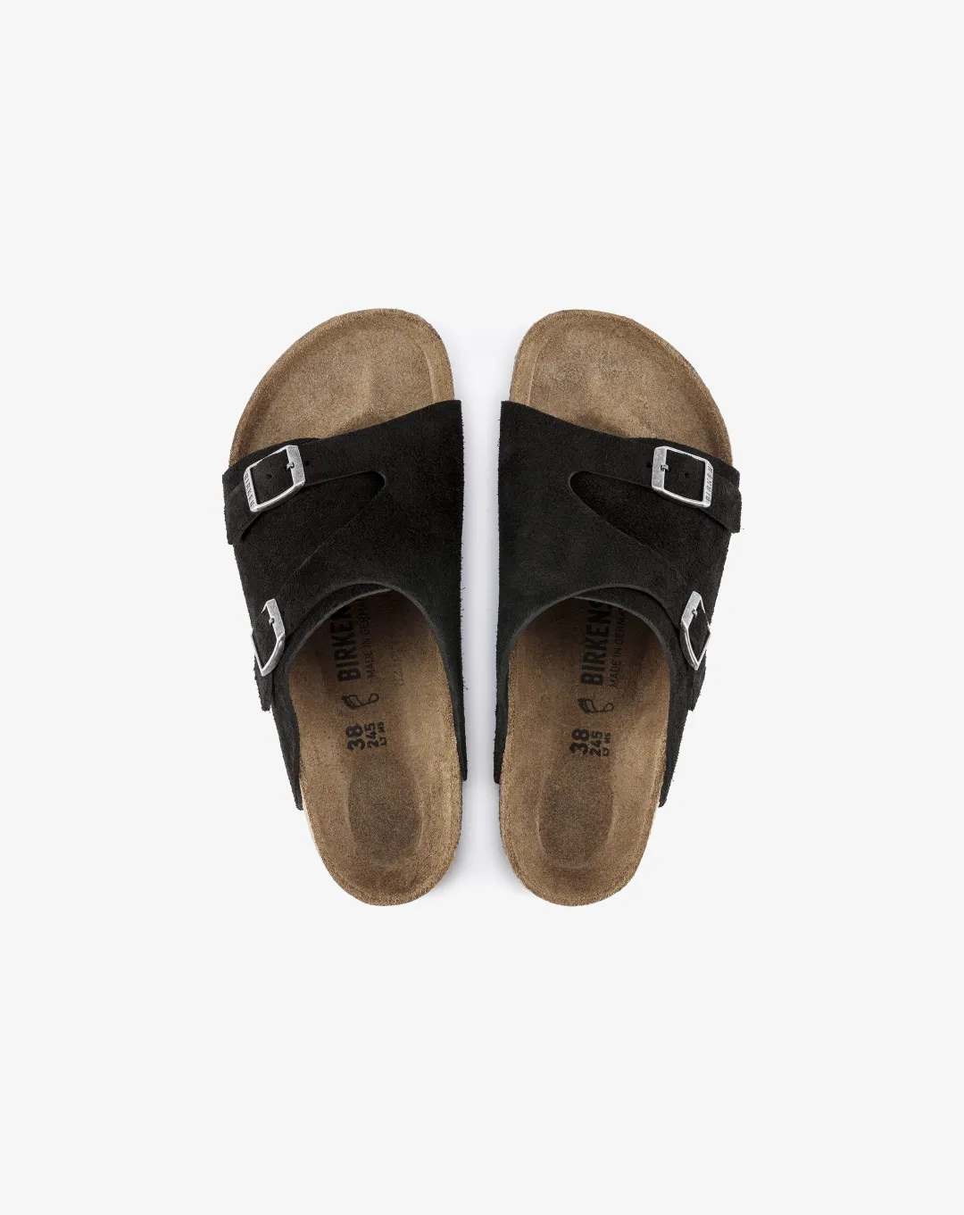 Birkenstock Zrich Suede Leather Sandal Black