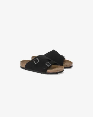 Birkenstock Zrich Suede Leather Sandal Black