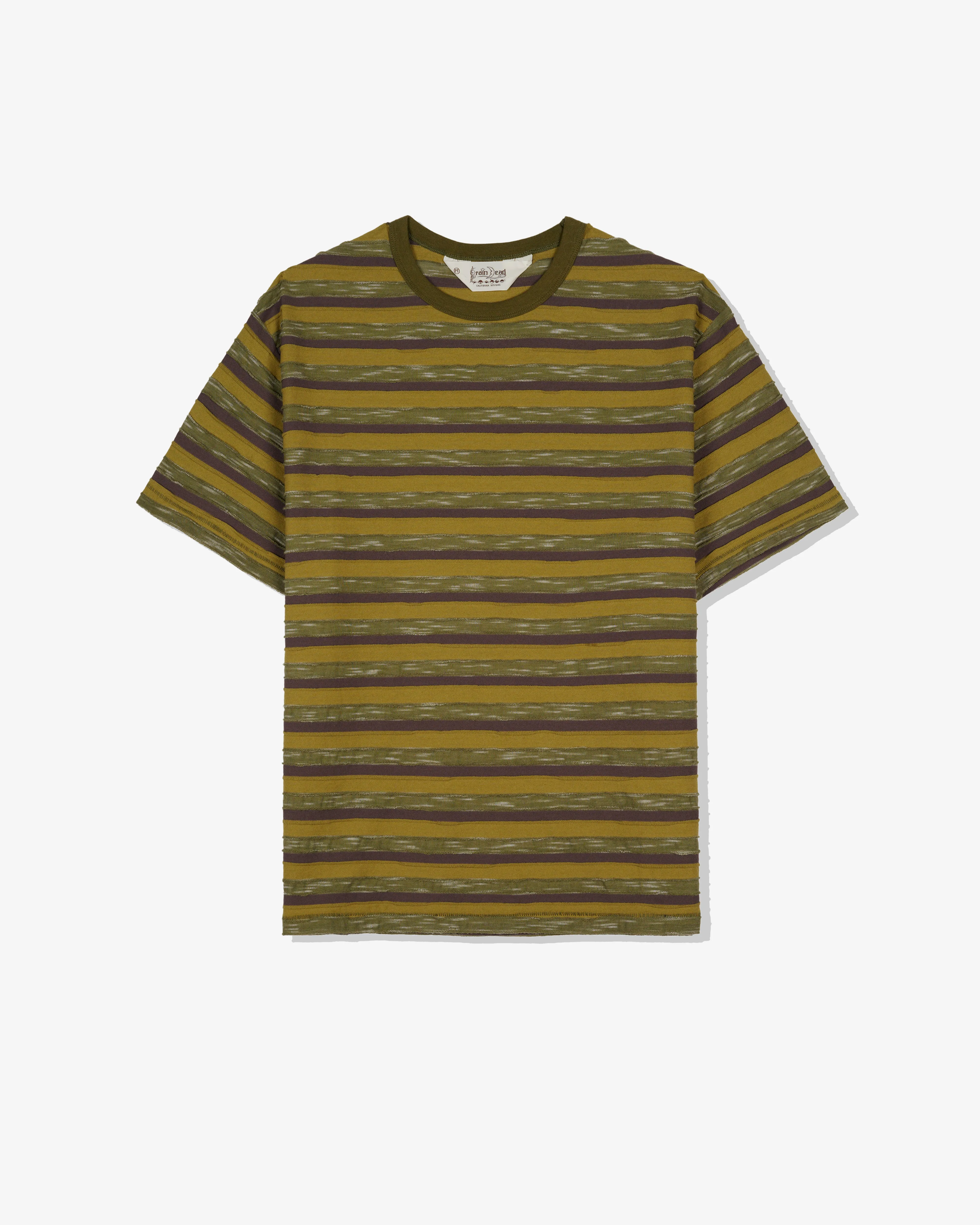 Brain Dead - Men's Casey Striped T-Shirt - (Moss)