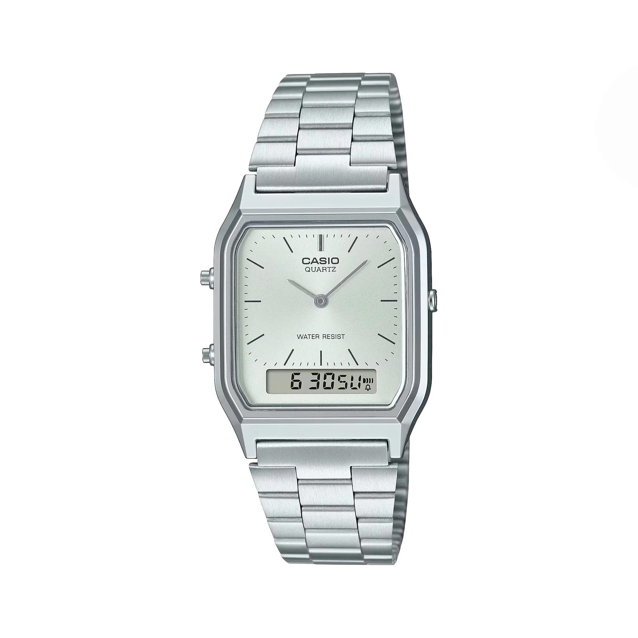 Casio Duo AQ230A-7A Silver Stainless Steel Dual Time Watch
