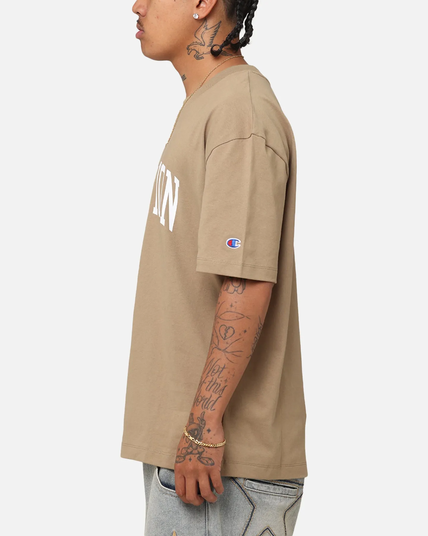 Champion Heritage Varsity Graphic T-Shirt Whole Wheat Khaki