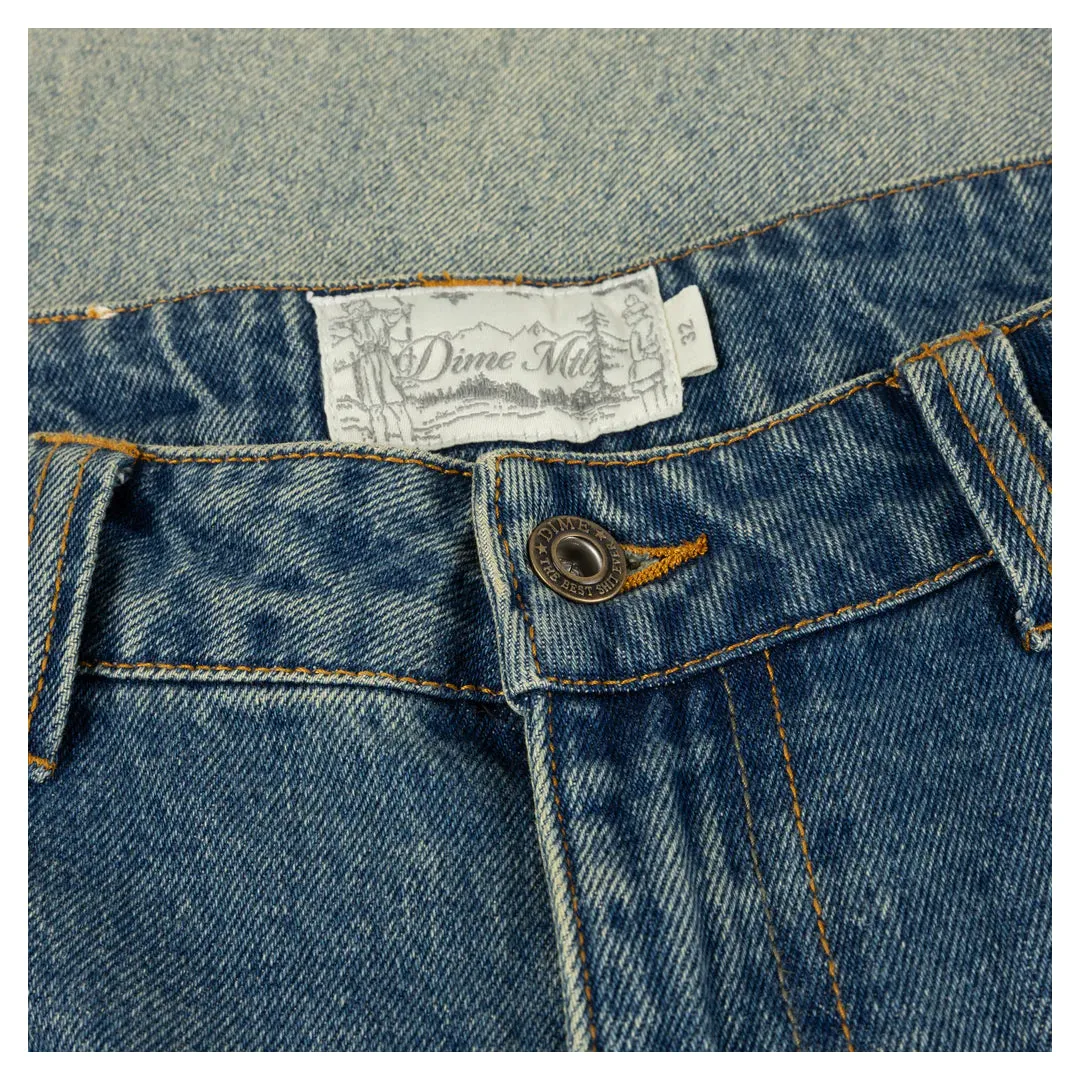 CLASSIC BAGGY DENIM PANTS DIPPED SANDBLASTED INDIGO