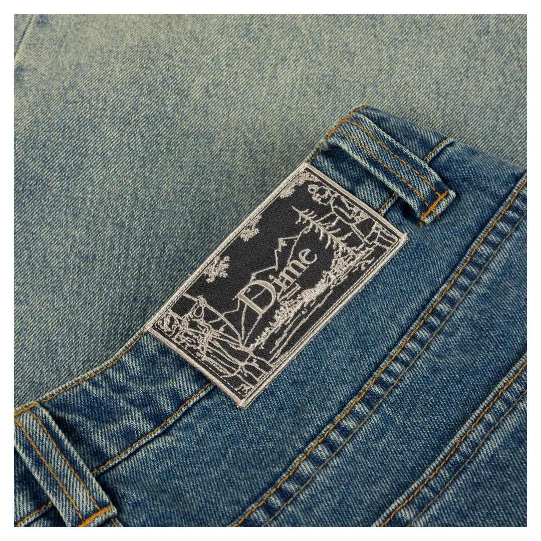 CLASSIC BAGGY DENIM PANTS DIPPED SANDBLASTED INDIGO