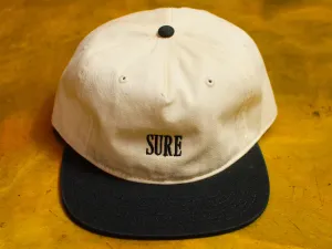 Crew Embroidered 2 Tone 5 Panel Snapback Cap - Natural / Black