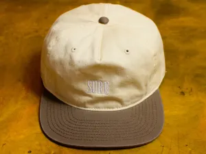 Crew Embroidered 2 Tone 5 Panel Snapback Cap - Natural / Walnut