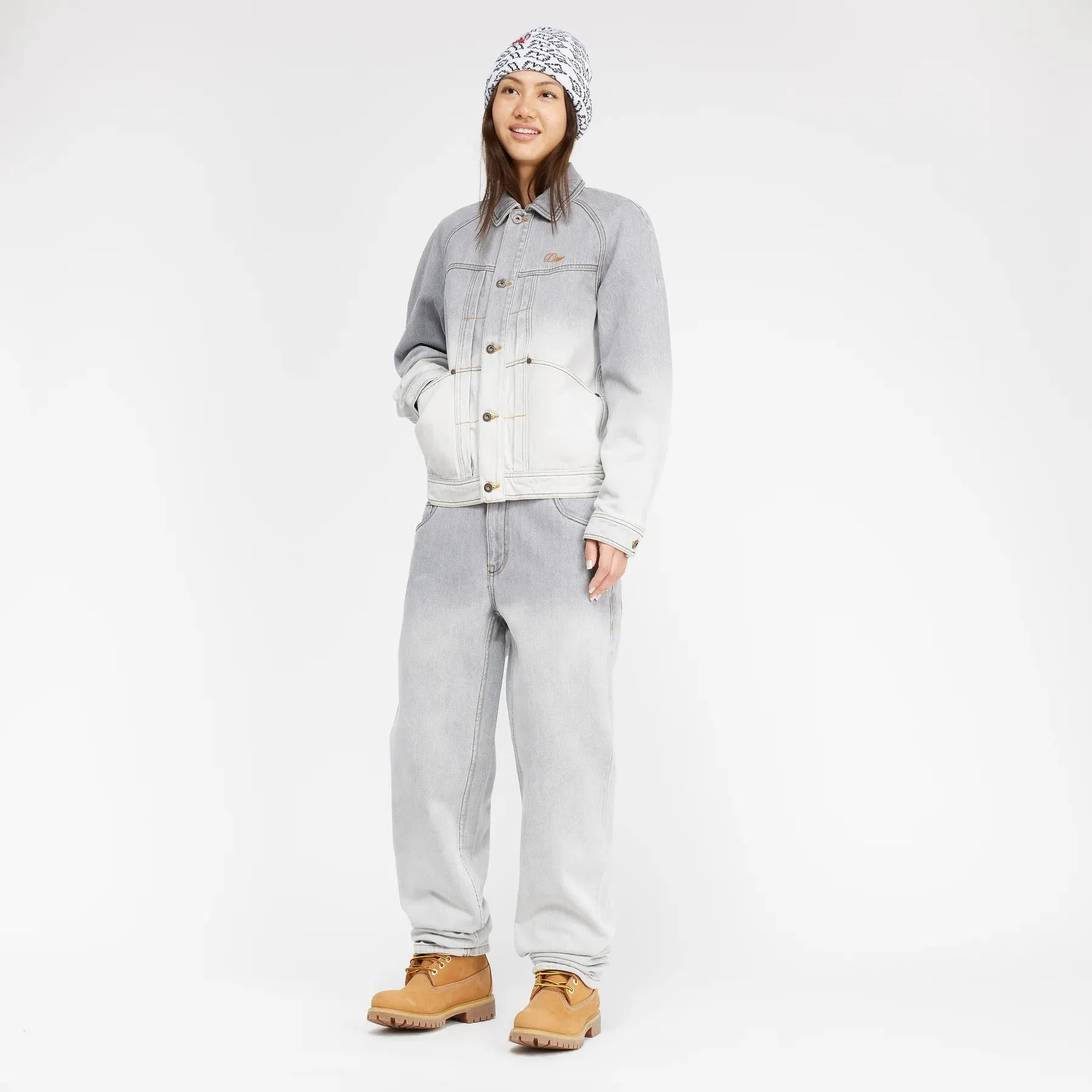 Dime Classic Relaxed Denim Pants // Dipped sandblasted gray