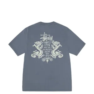 DOUBLE DRAGON PIGMENT DYED TEE NAVY
