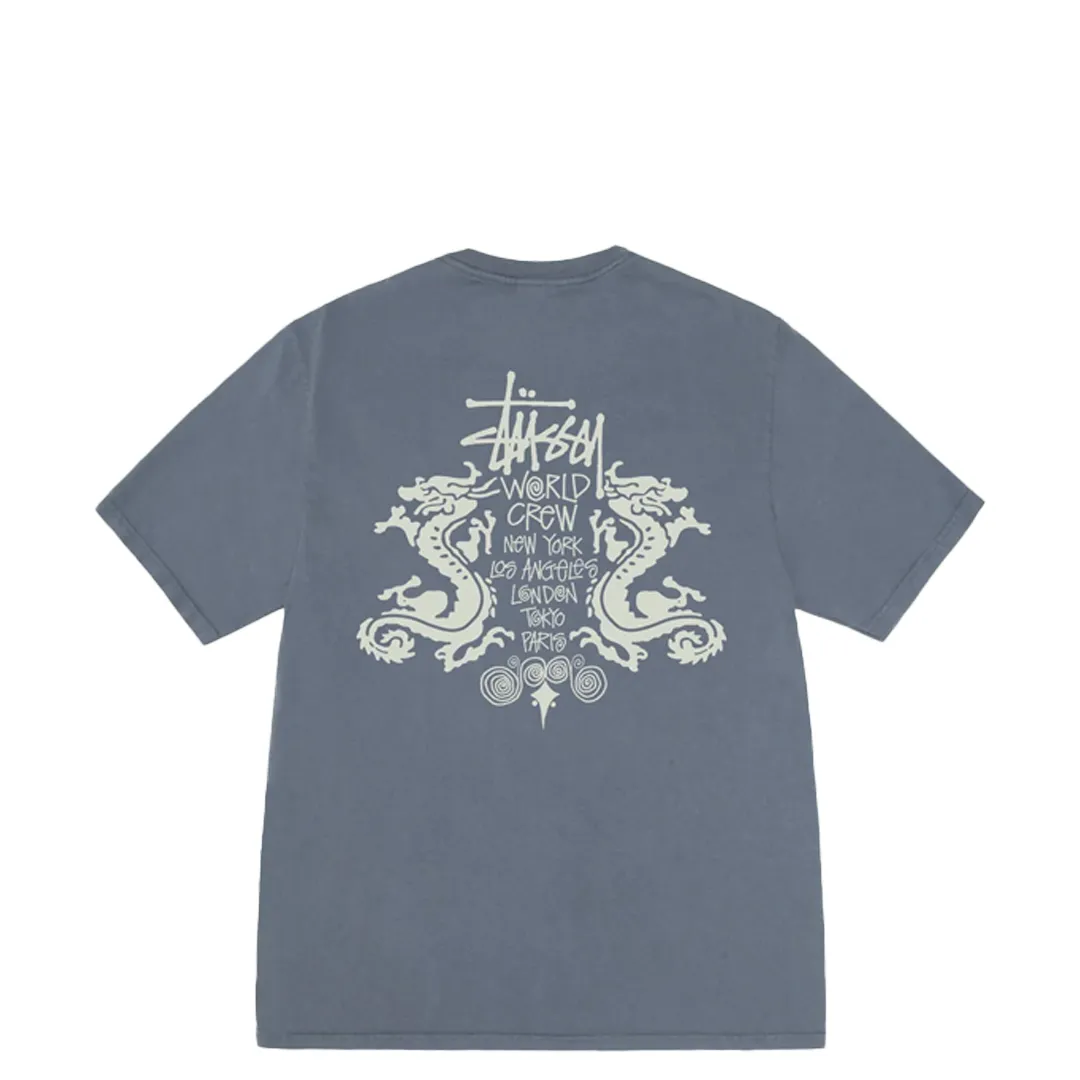 DOUBLE DRAGON PIGMENT DYED TEE NAVY