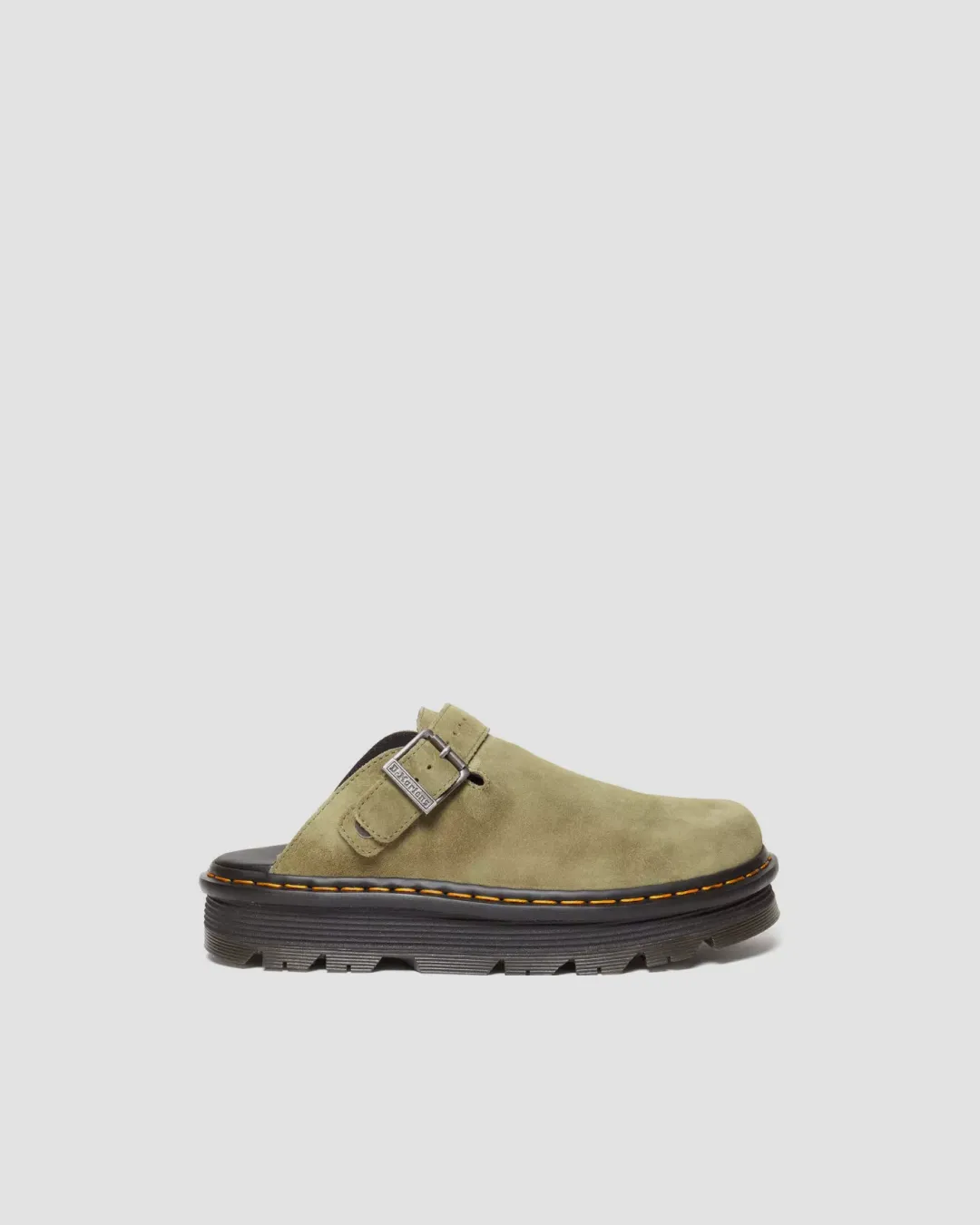 Dr Martens Zebzag Suede Casual Slingback Platform Mules in Muted Olive