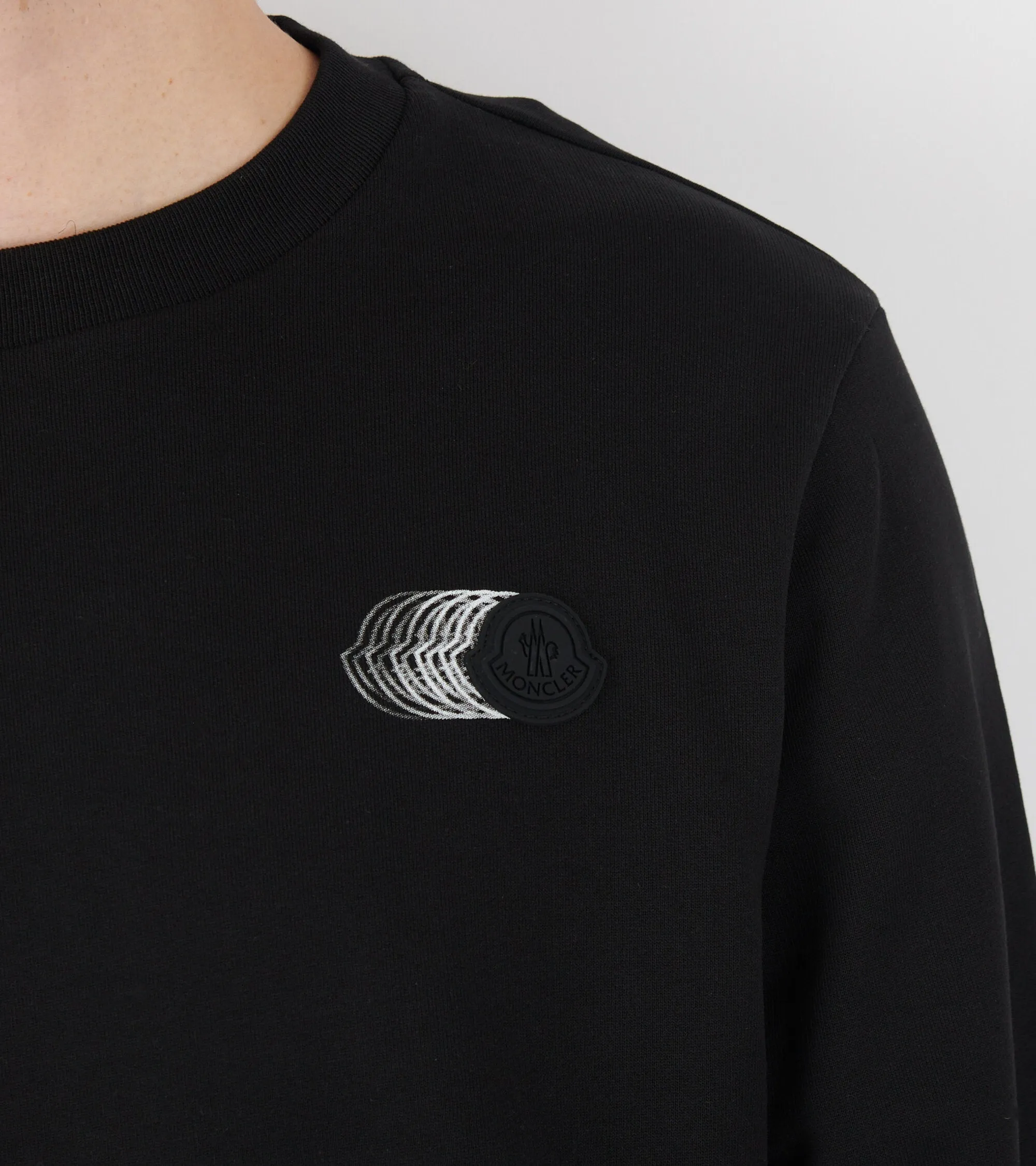 Faded Logo Motif Sweatshirt Black
