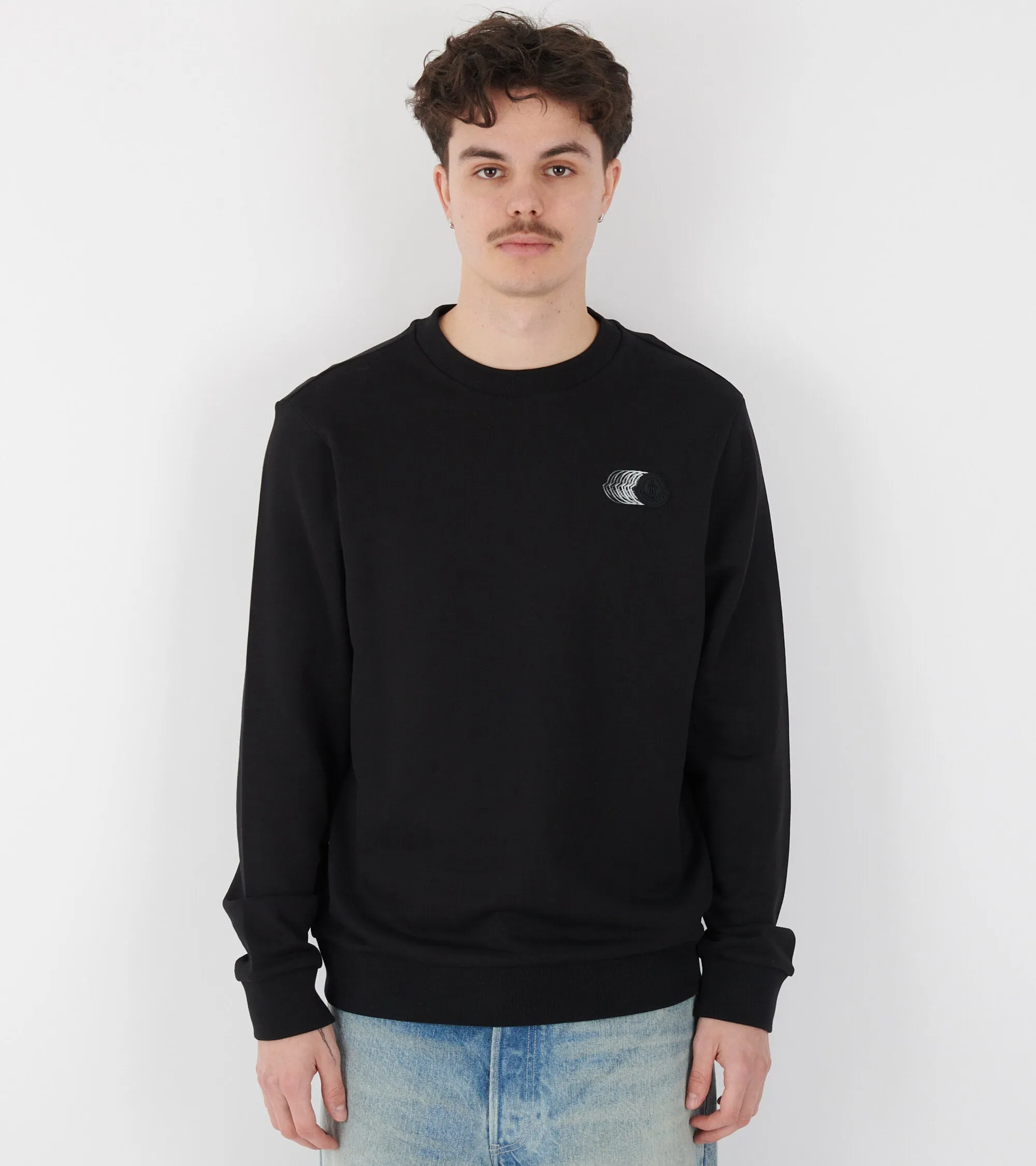 Faded Logo Motif Sweatshirt Black