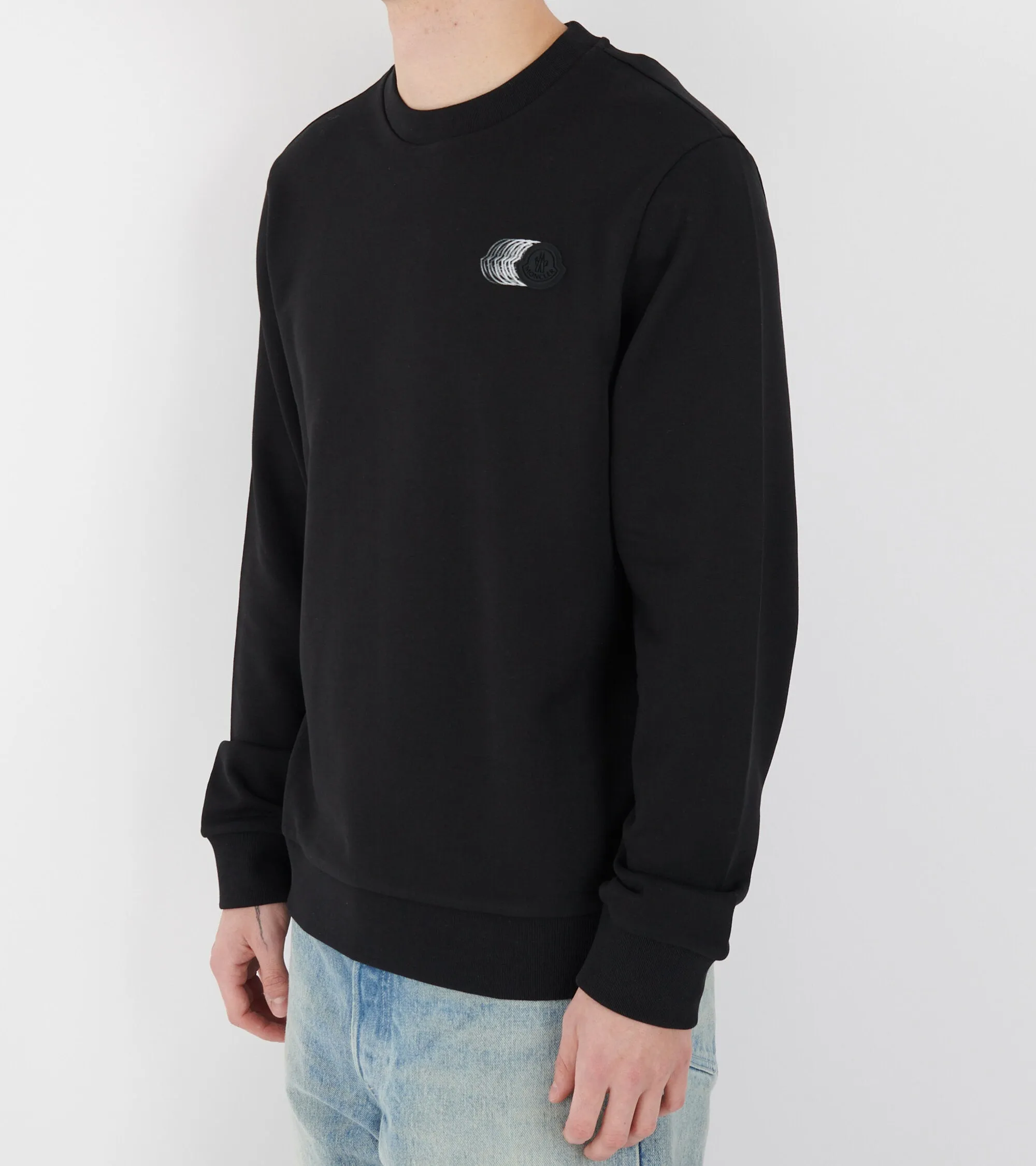 Faded Logo Motif Sweatshirt Black