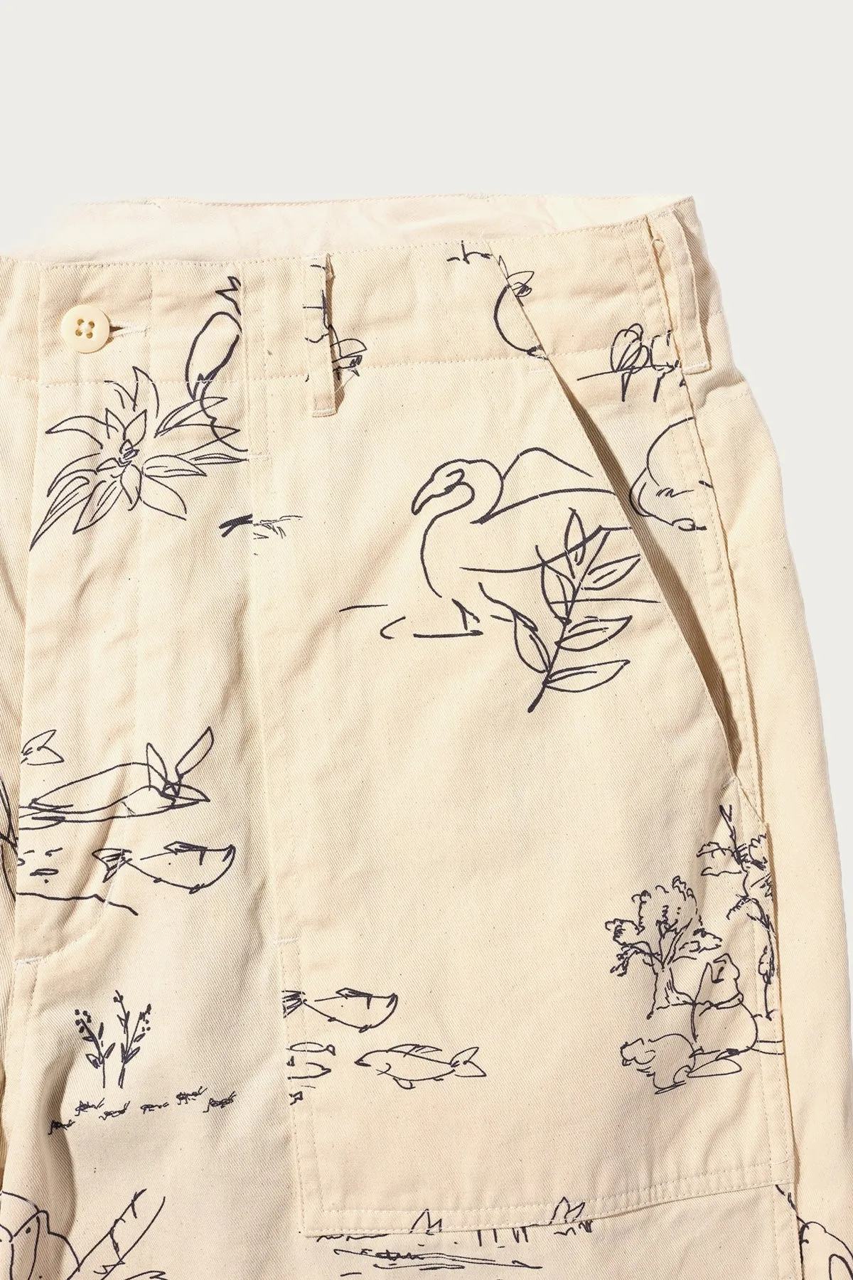 Fatigue Pant - Natural Animal Print 6.5oz Natural Twill
