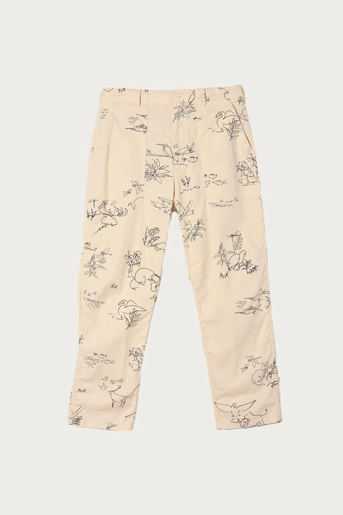 Fatigue Pant - Natural Animal Print 6.5oz Natural Twill