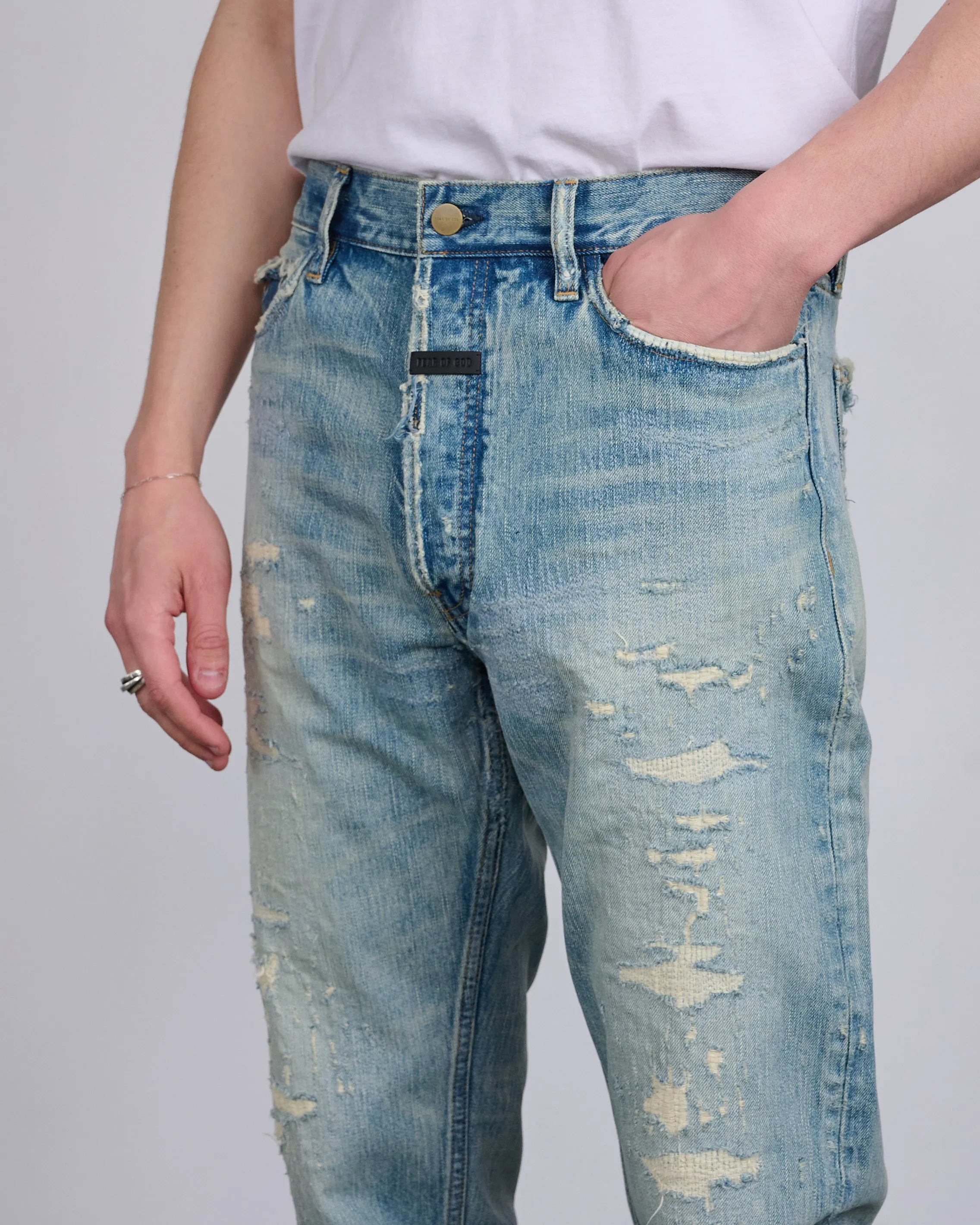 Fear of God Classic 5-Pocket Jean Repaired Medium Indigo