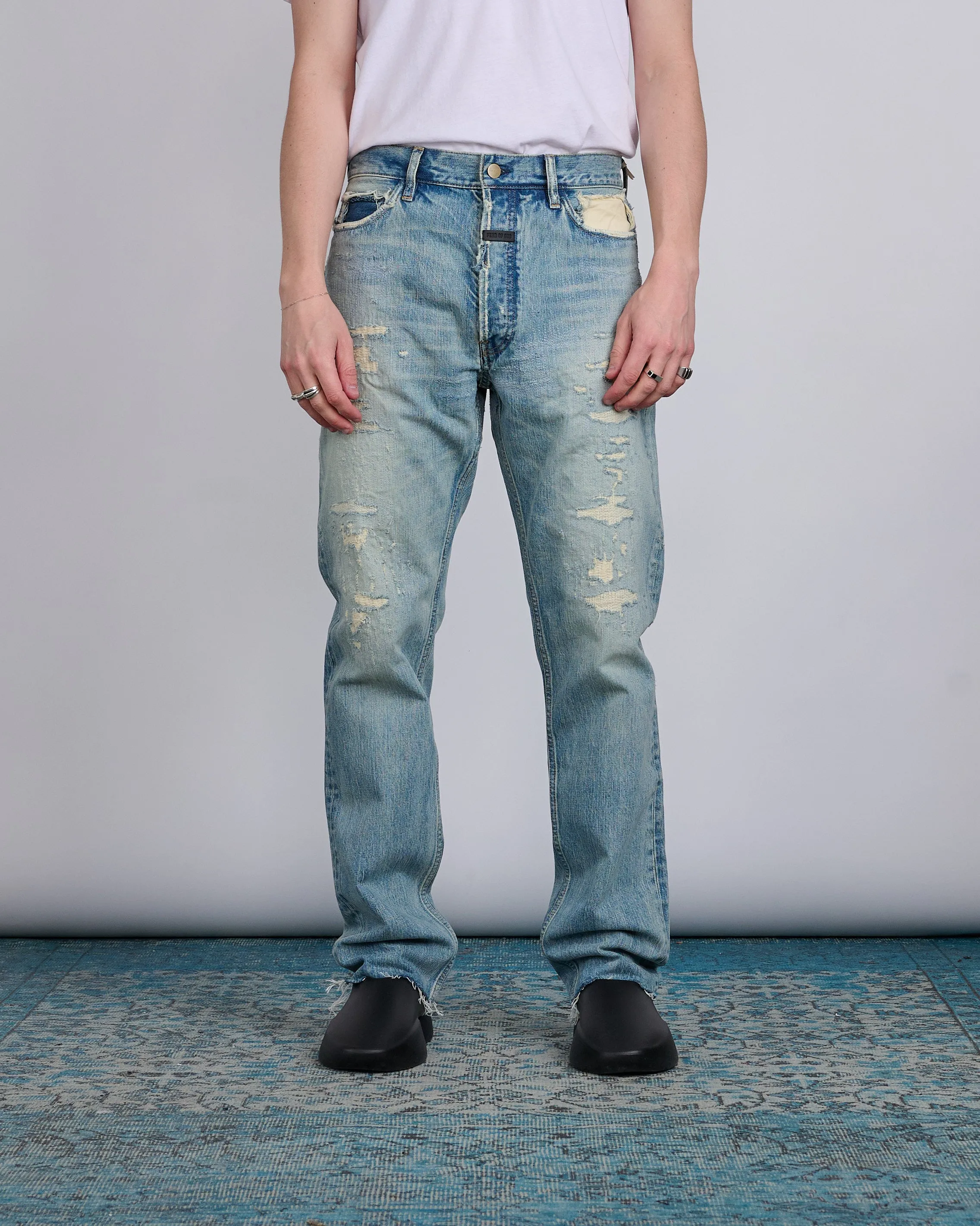 Fear of God Classic 5-Pocket Jean Repaired Medium Indigo