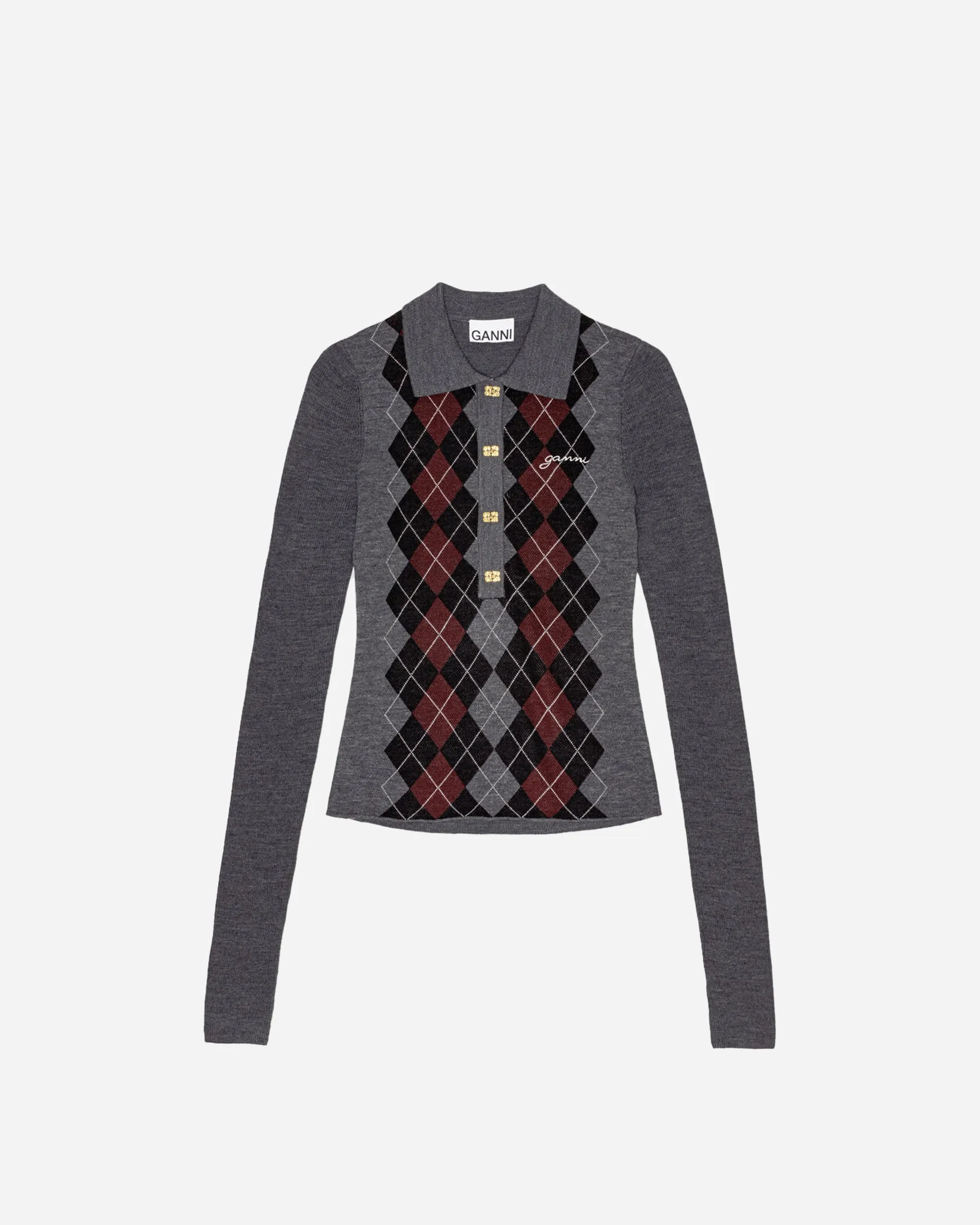 Fine Merino Jacquard Polo