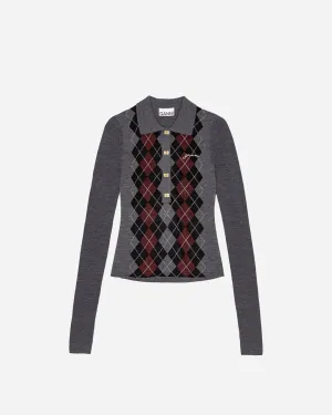 Fine Merino Jacquard Polo