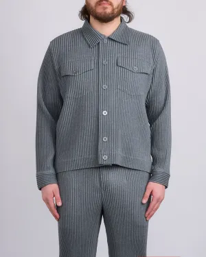 HOMME PLISS ISSEY MIYAKE Wool Like Light Trucker Jacket Gray