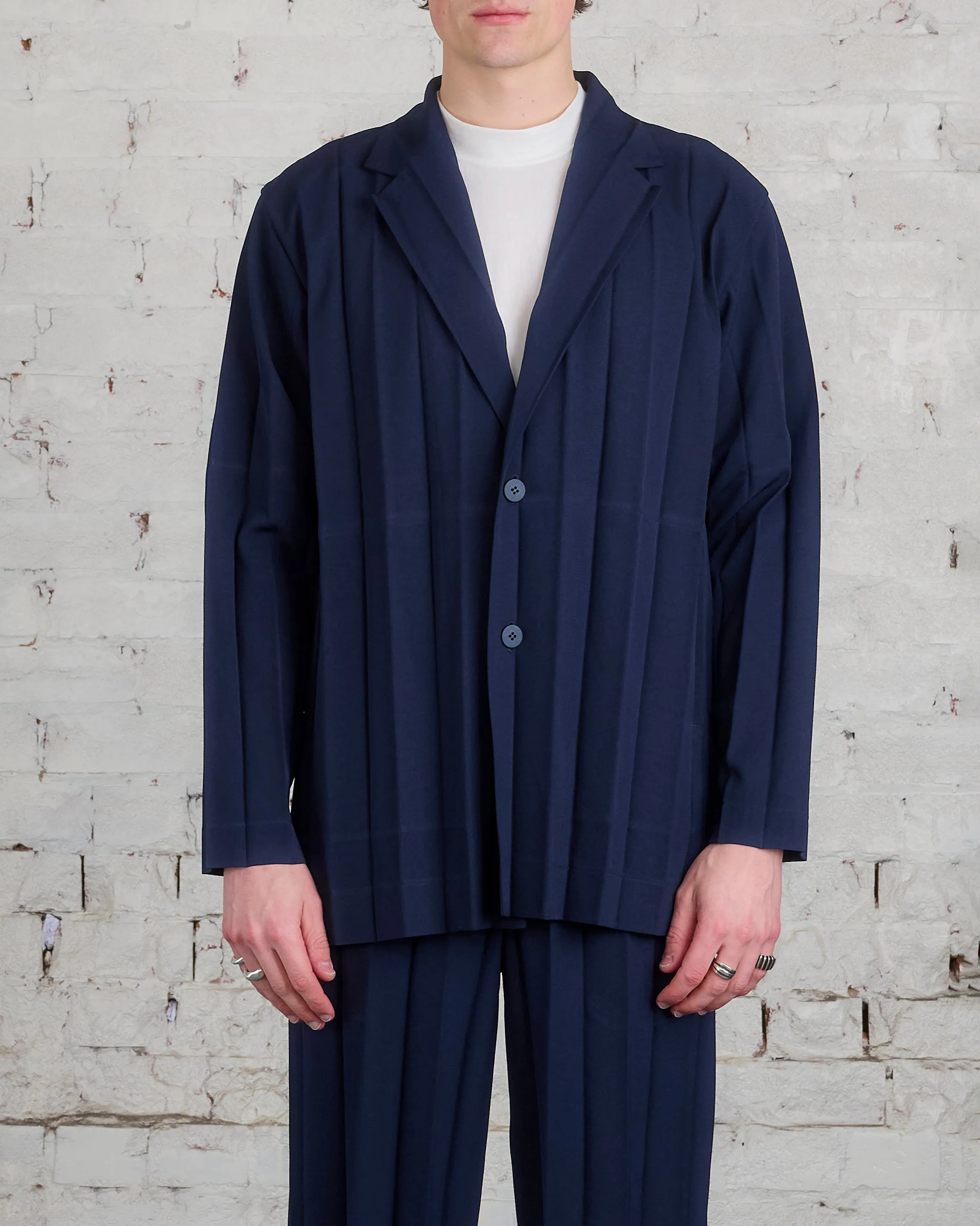 Issey Miyake Homme Plisse March Edge Jacket Navy