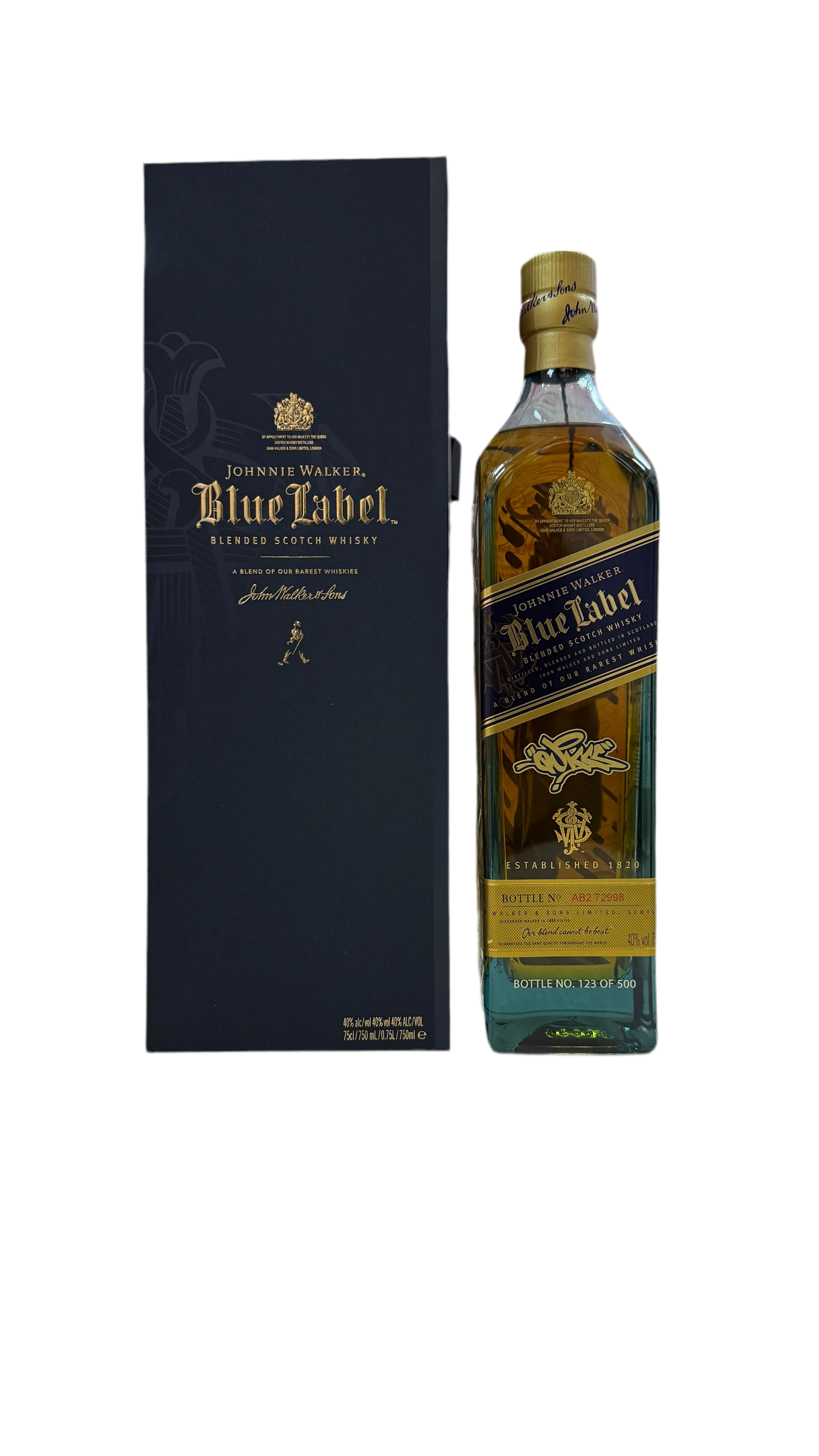 Johnnie Walker Blue Label x Quiccs 750ml BLUE (Limited Edition 500pcs)