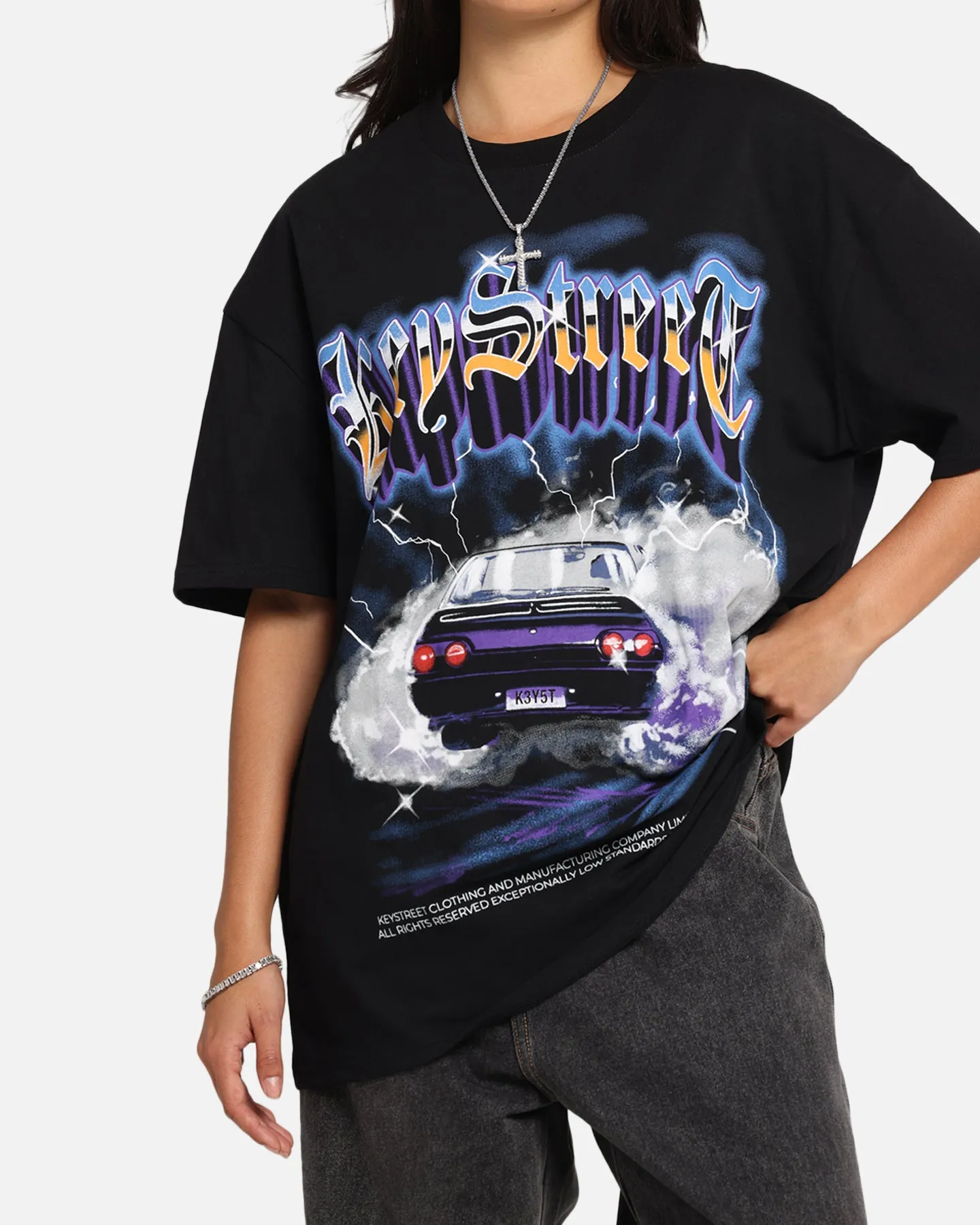 Key Street Burnout T-Shirt Black