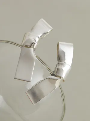 Large Cravat Silver Earrings