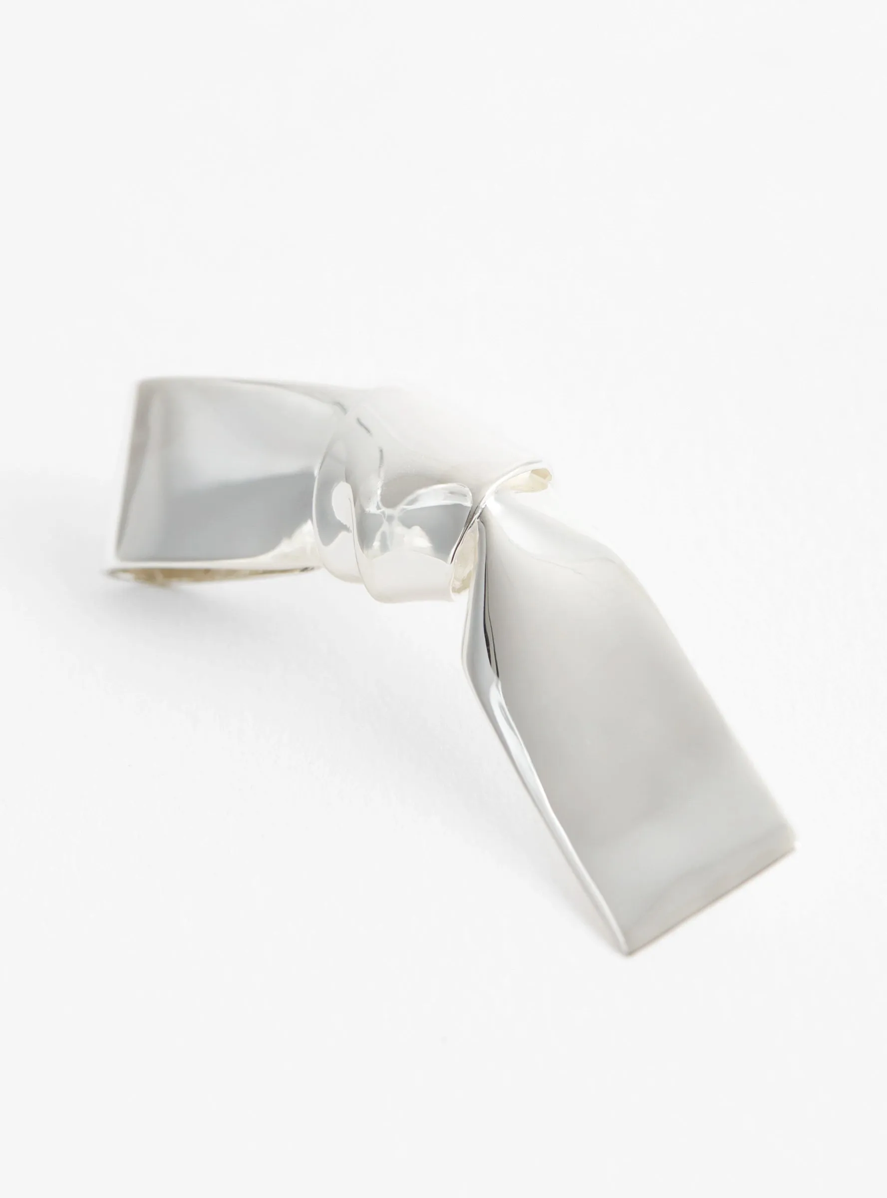 Large Cravat Silver Earrings