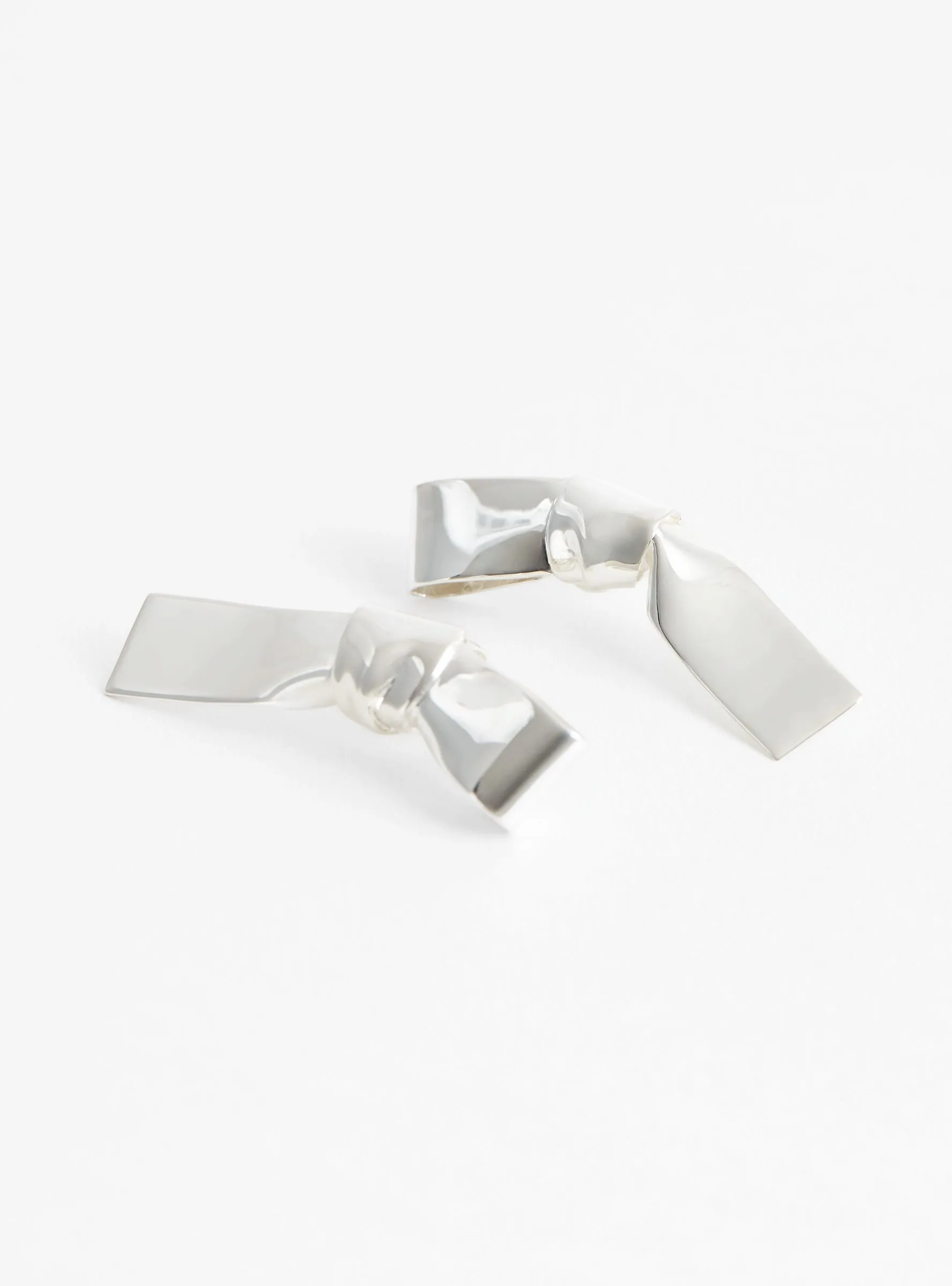 Large Cravat Silver Earrings