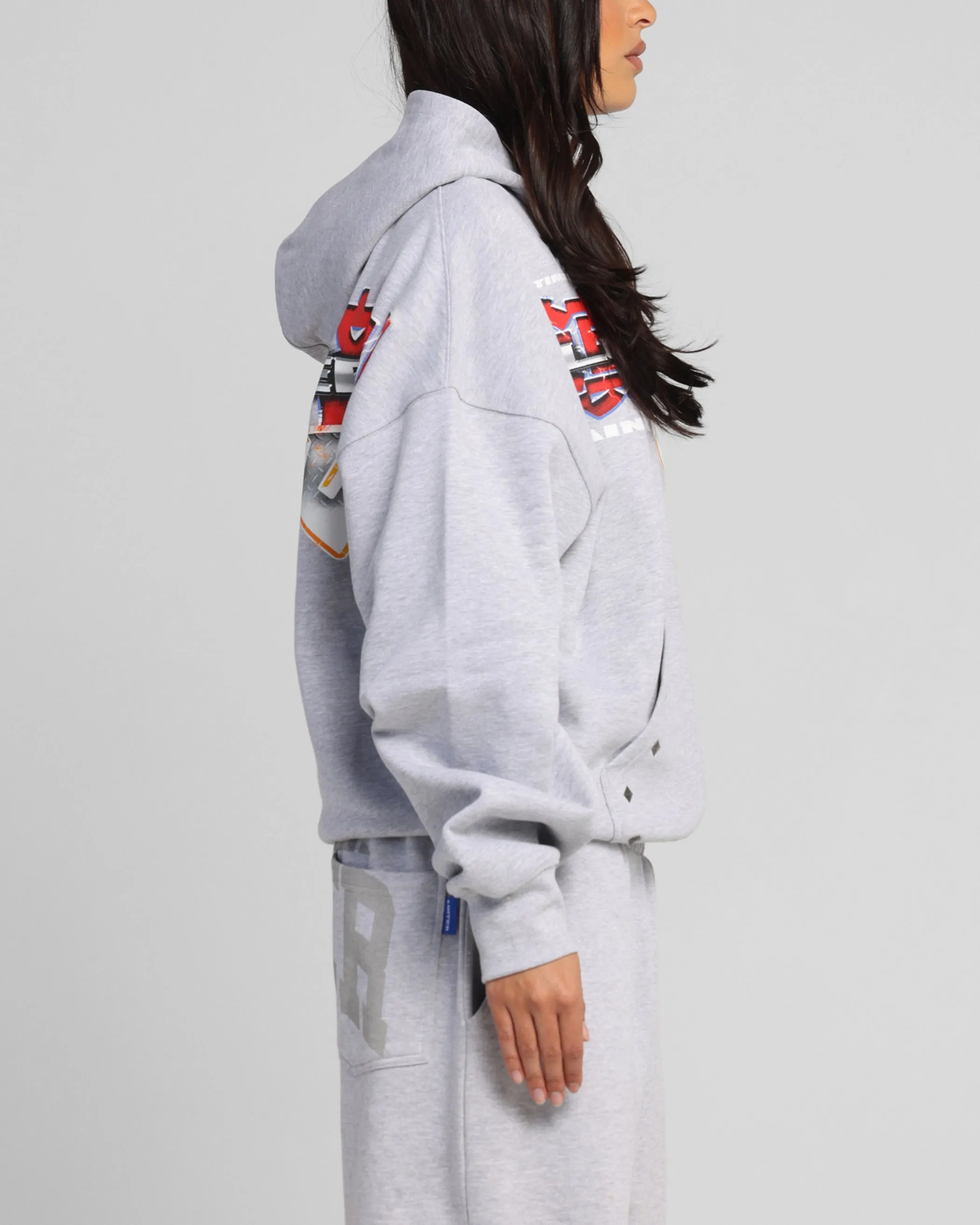 Loiter Fighter Zip Hoodie Grey