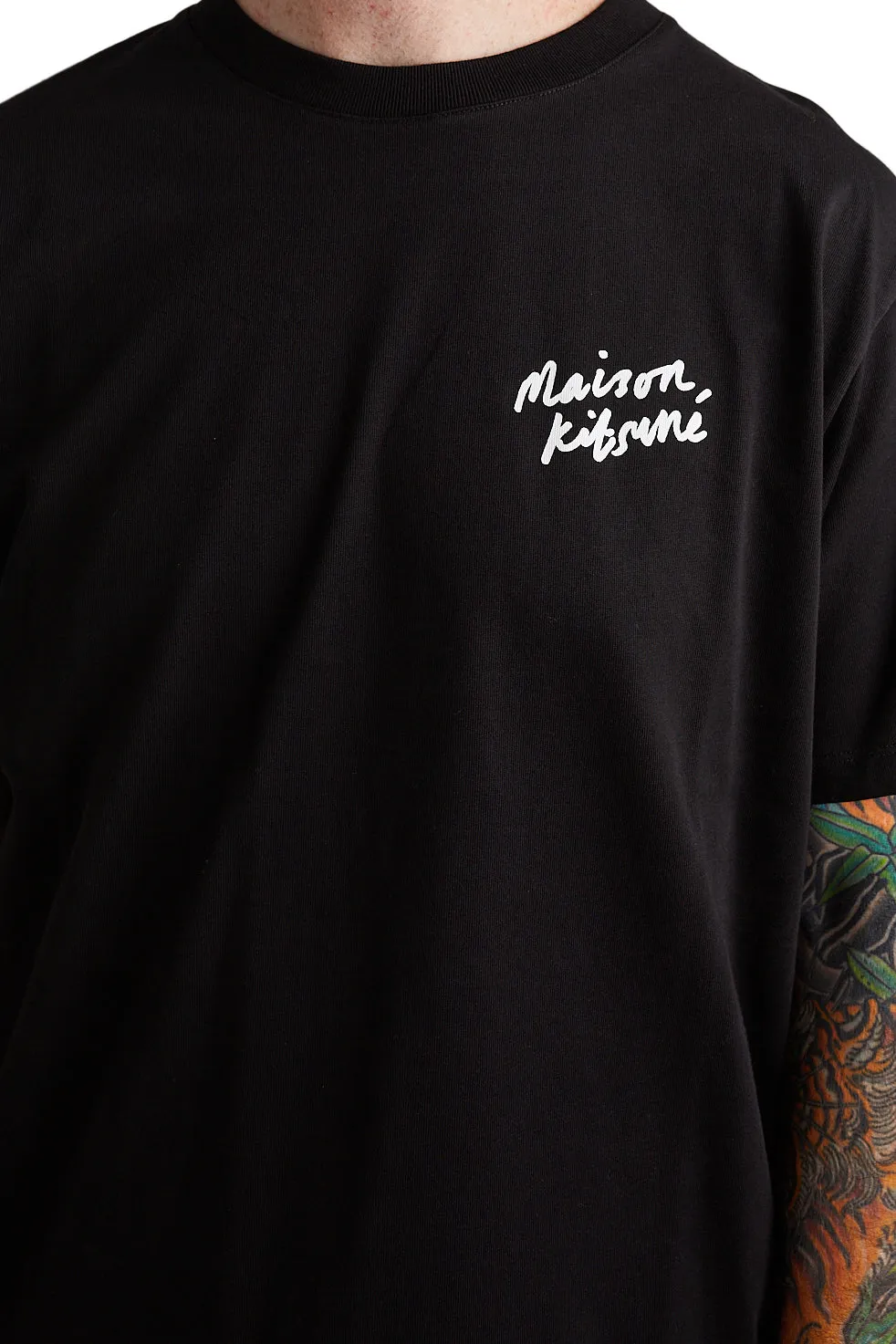 Maison Kitsune Mini Handwriting Classic Tee 'Black'