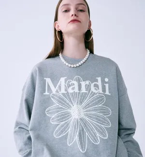 Mardi Mercredi Flower Mardi Sweatshirt (Grey Ivory)