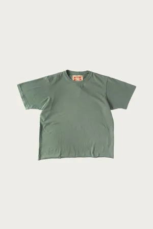 On The Farm Raw Hem Tee - Pond Green