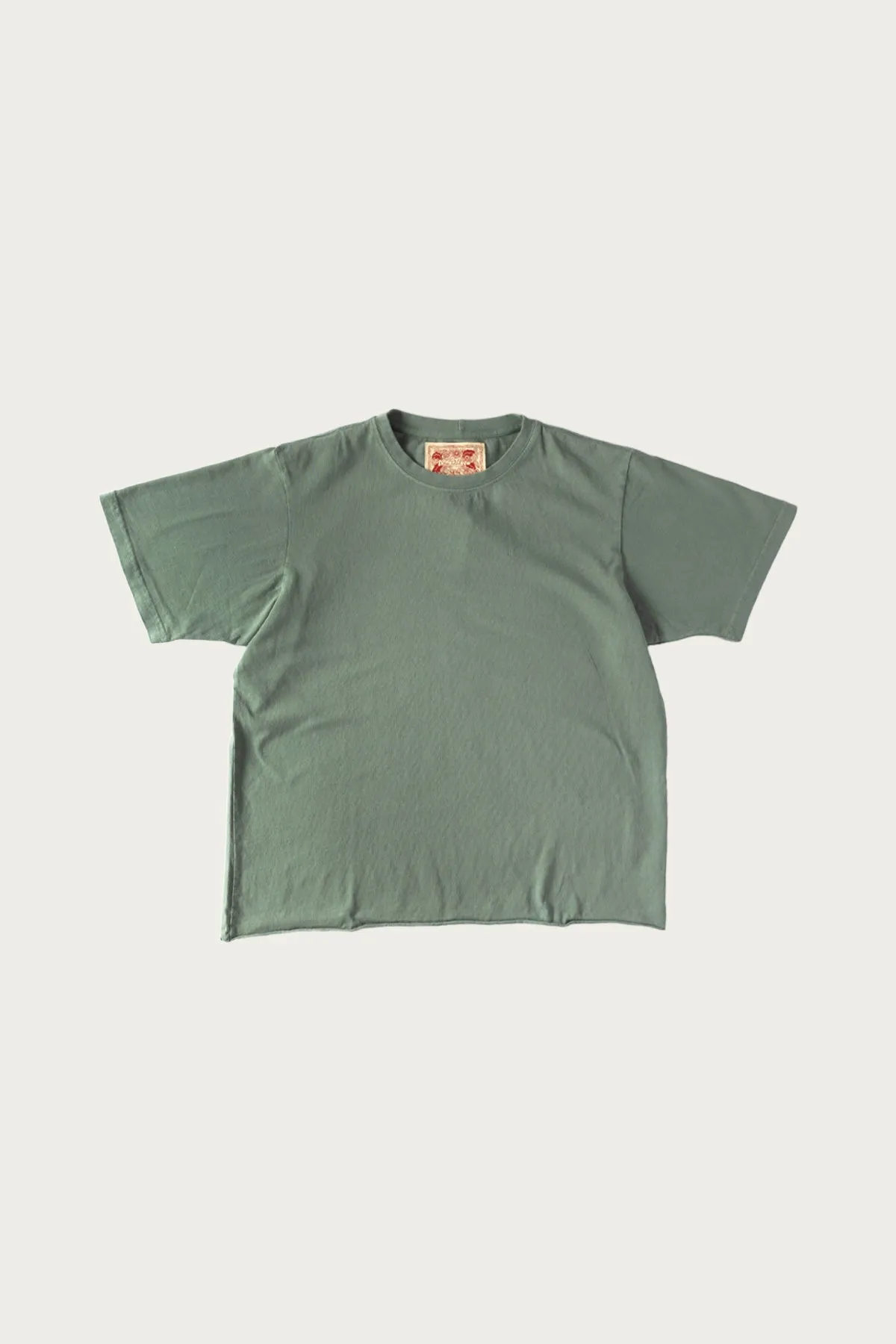 On The Farm Raw Hem Tee - Pond Green