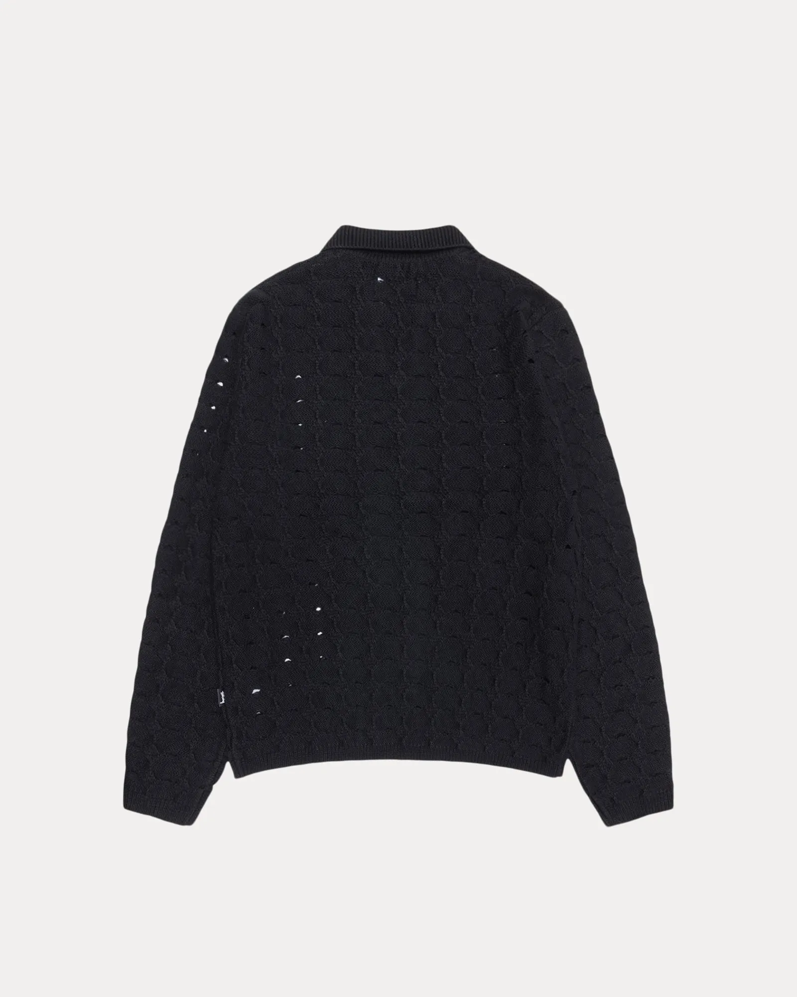 OPEN KNIT COLLARED SWEATER