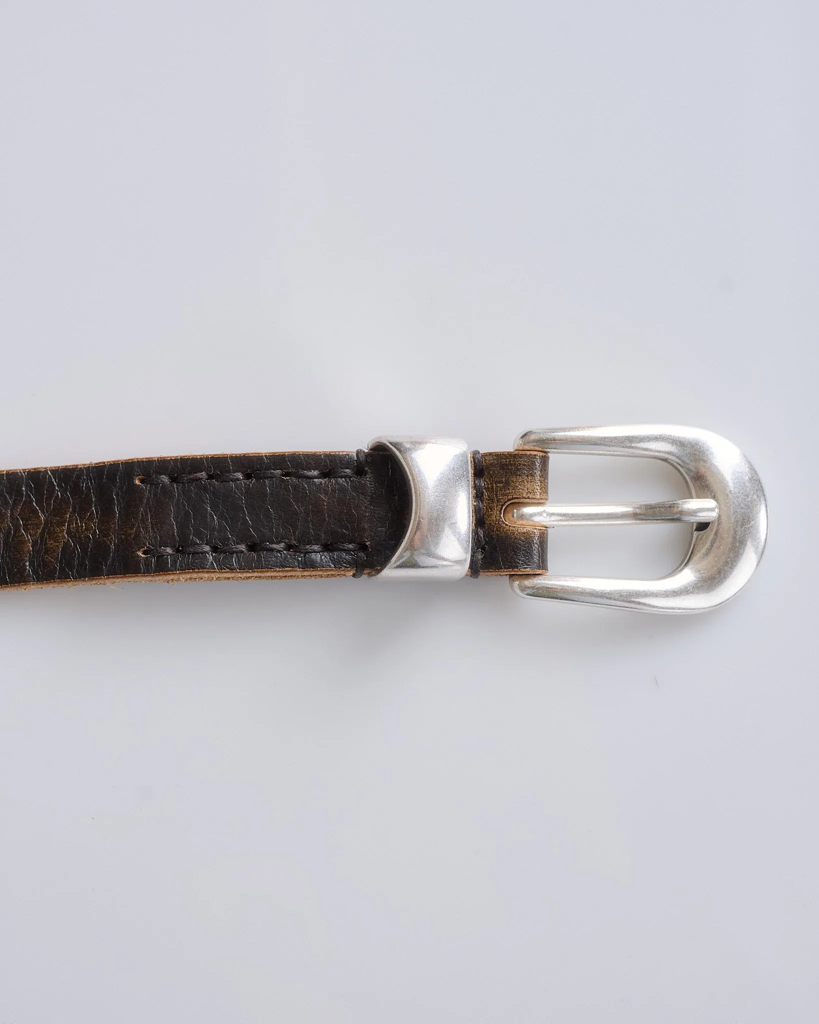 Our Legacy 2cm Braided Belt Vintage Black Leather