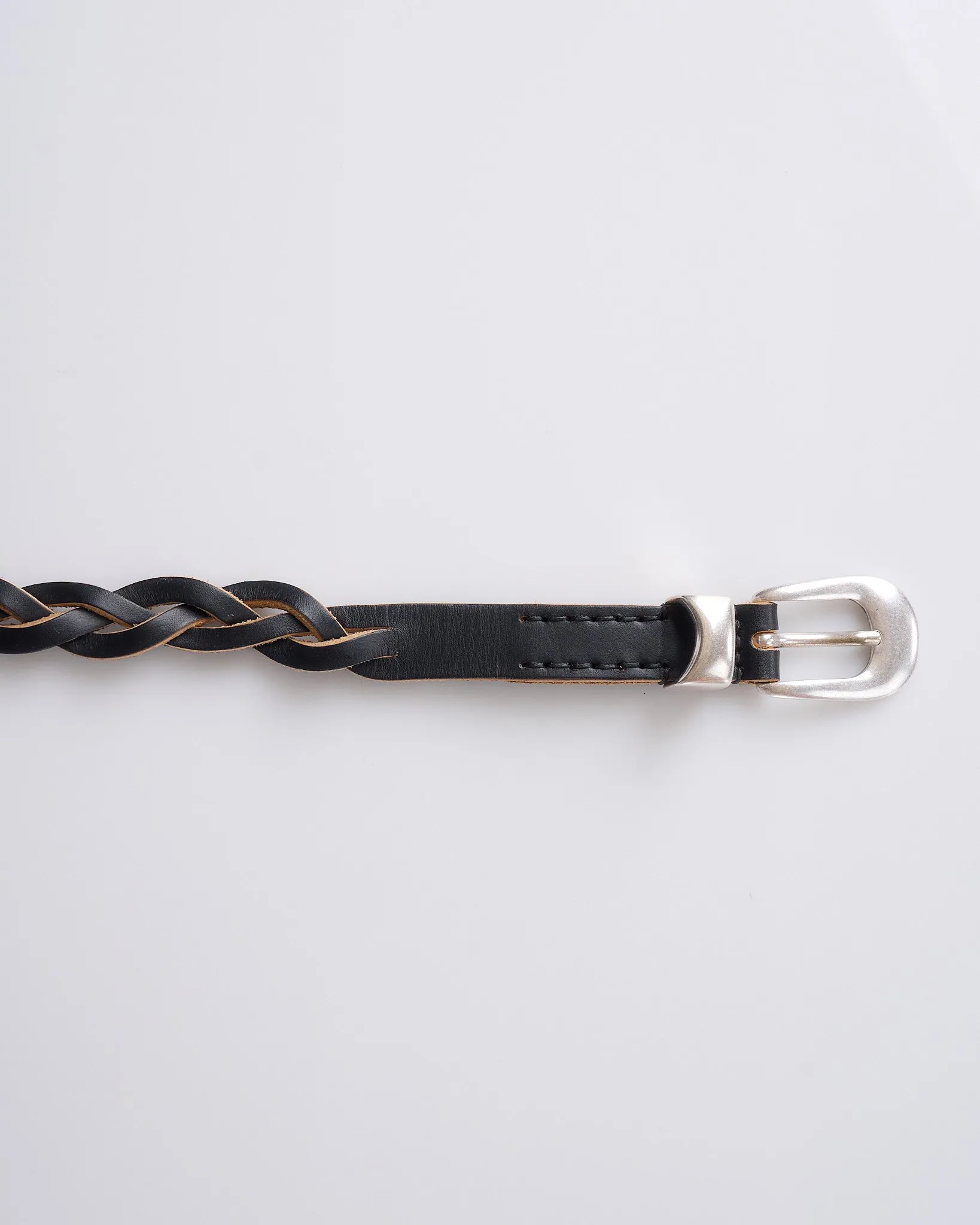 Our Legacy 2cm Braided Leather Belt Black