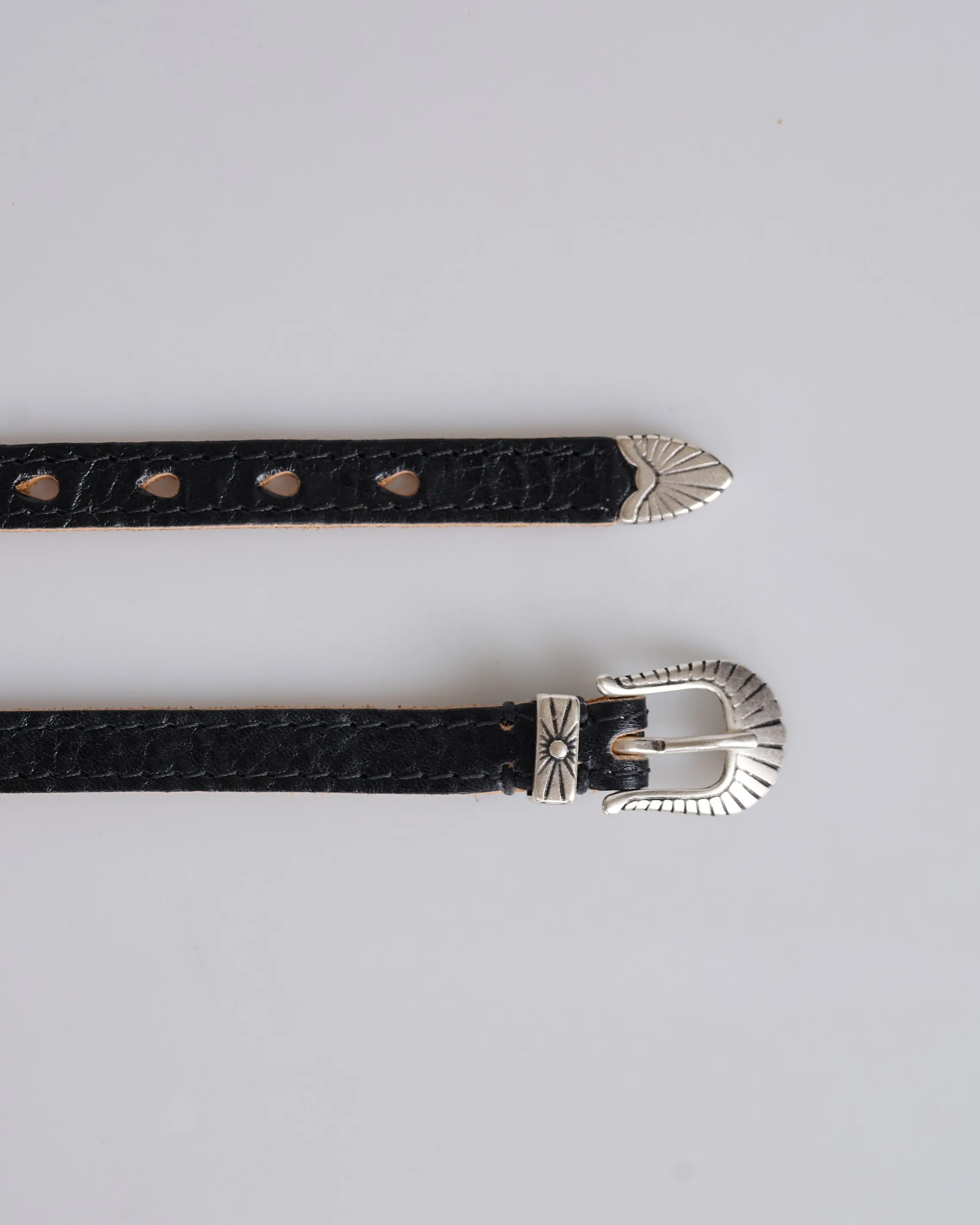 Our Legacy Cowboy Wraparound Leather Bracelet Deep Black