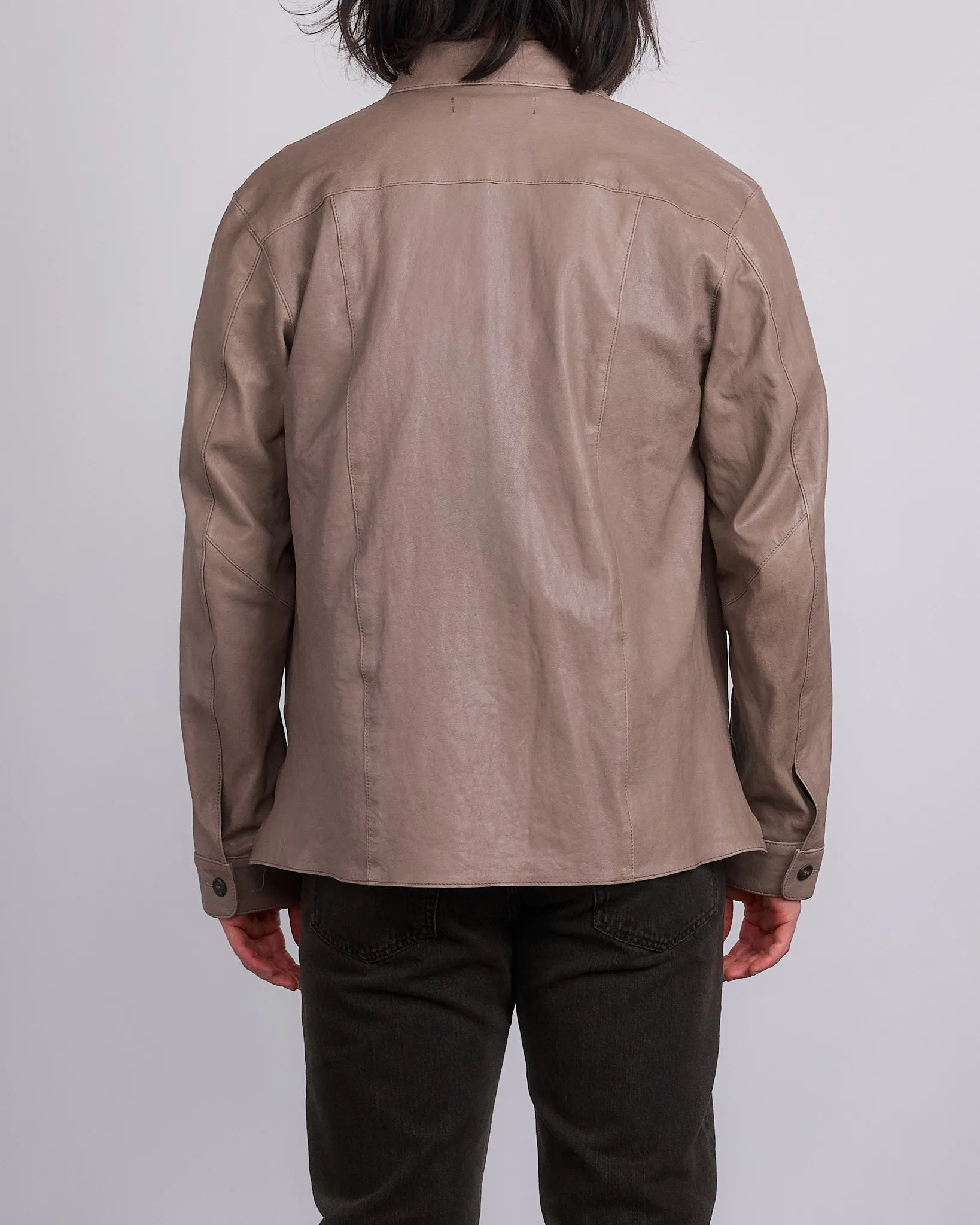 Our Legacy Welding Button Shirt Grey Lamb Leather