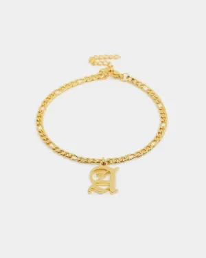 Raising Hell Women's Gothic Letter Anklet Gold