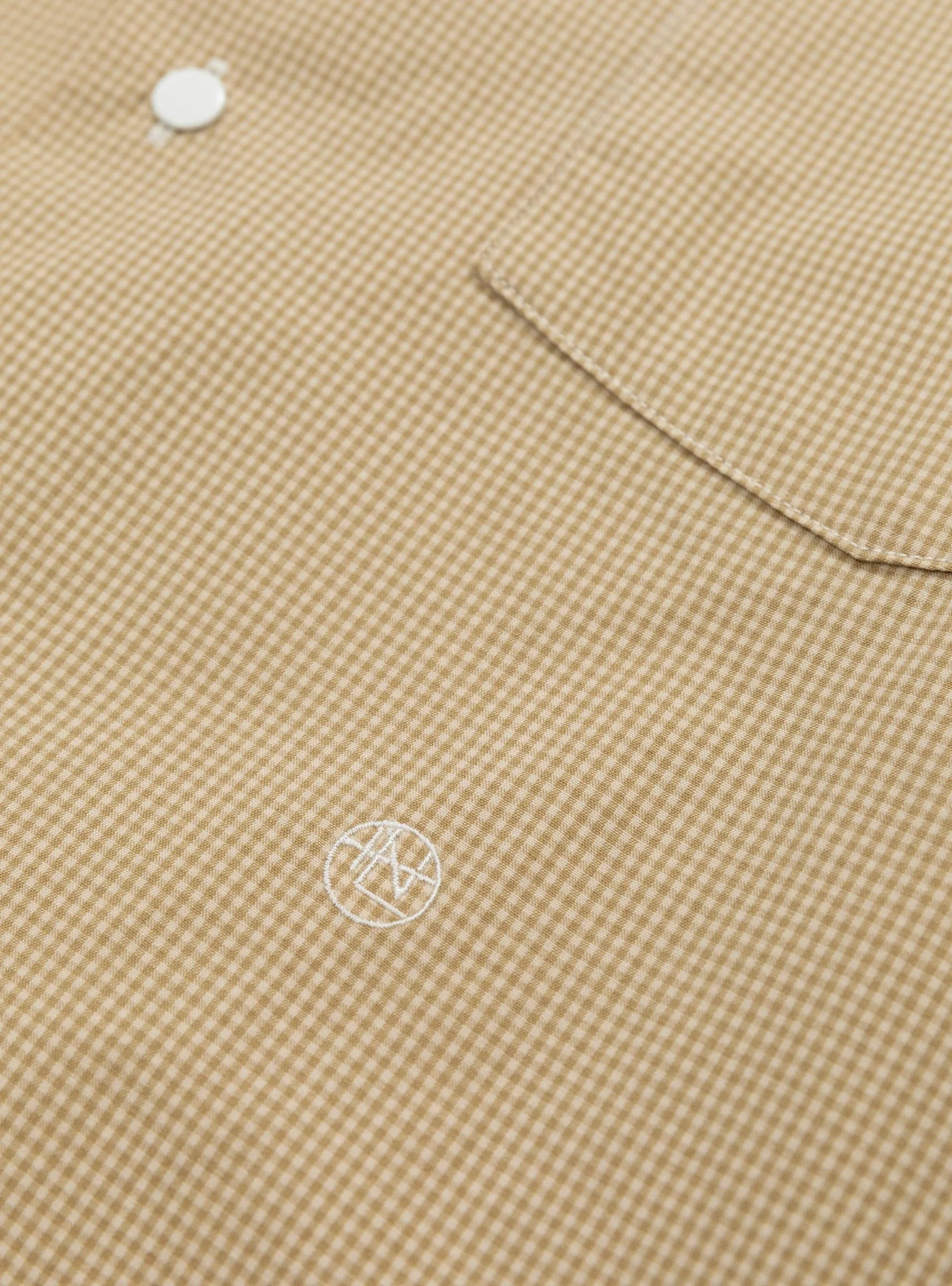 Regular Collar Gingham Check Wind Shirt Beige