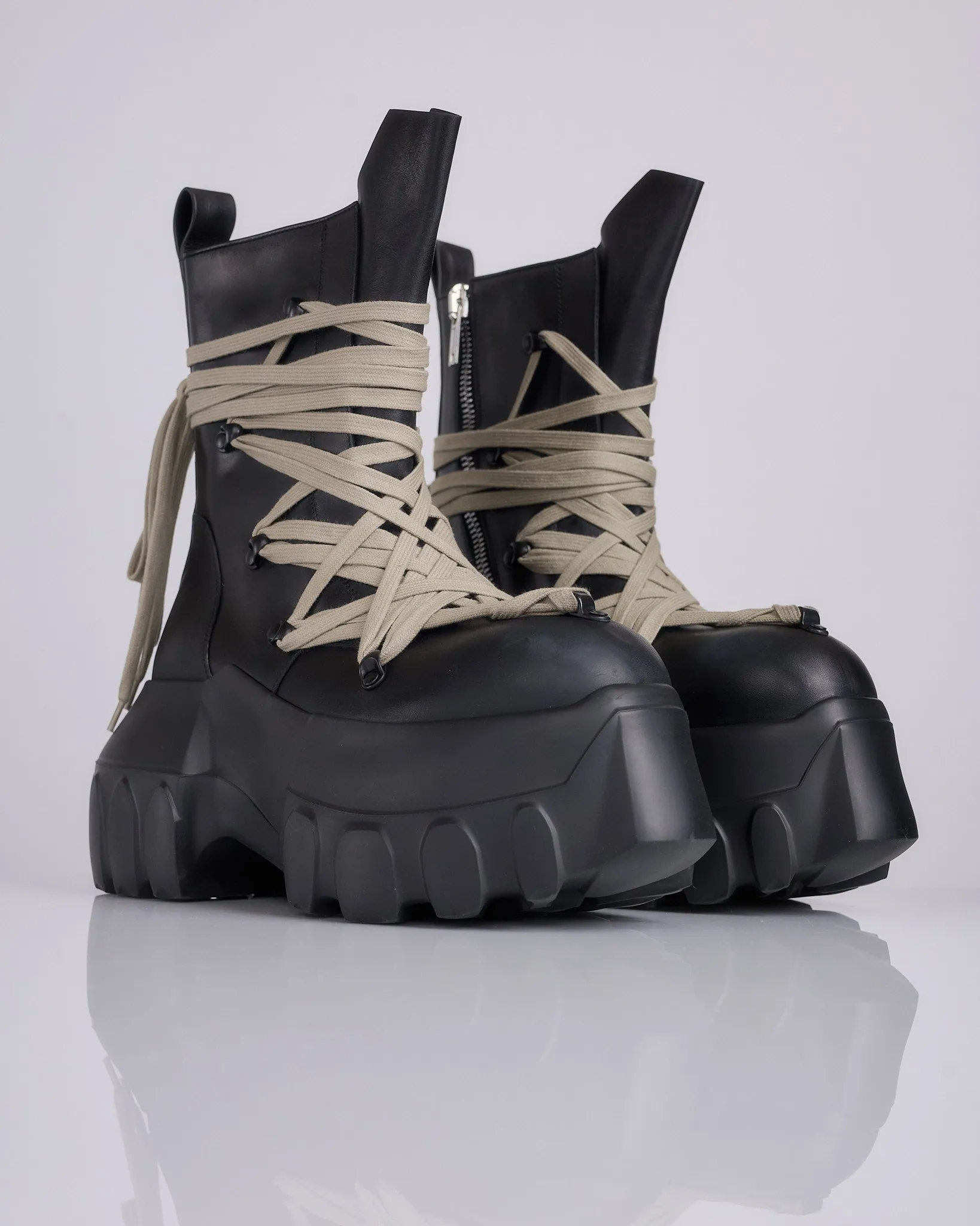 Rick Owens Mega Laced Megatractor Boot Black Pearl