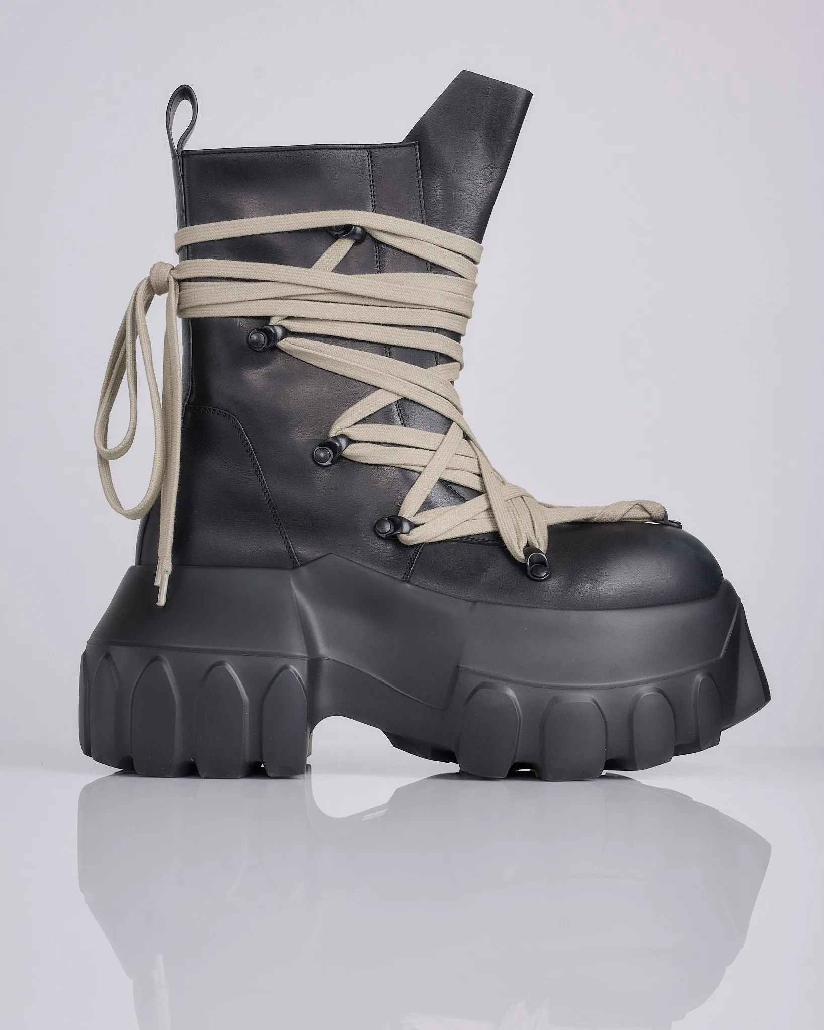 Rick Owens Mega Laced Megatractor Boot Black Pearl