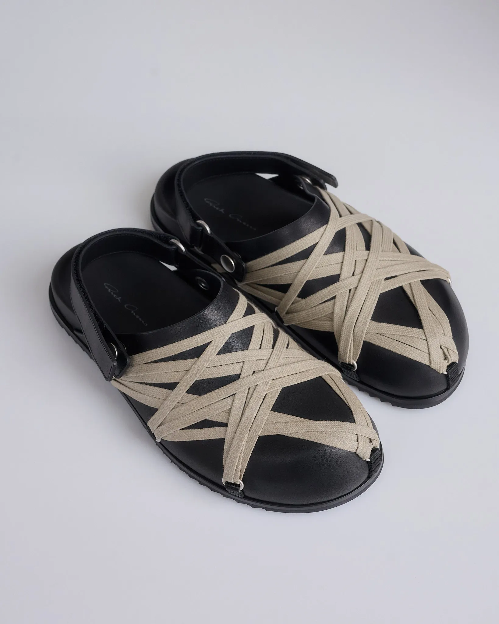 Rick Owens Megalaced Mule Granola Sandal Black Pearl