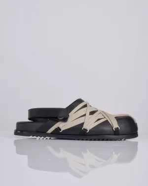 Rick Owens Megalaced Mule Granola Sandal Black Pearl