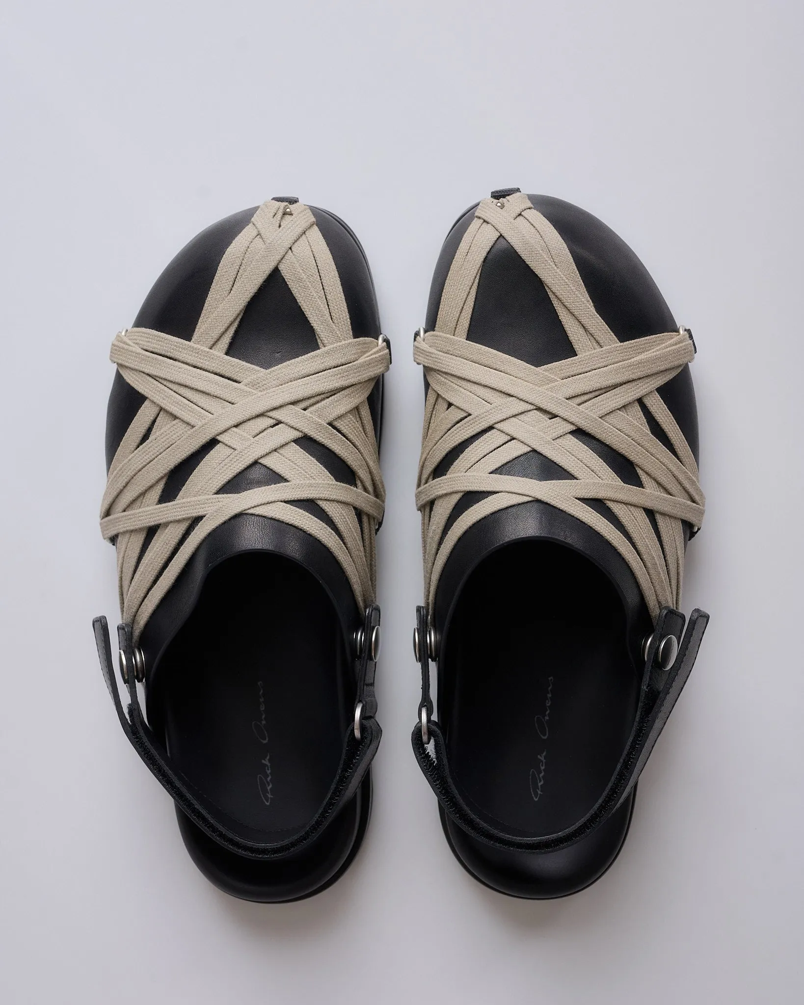 Rick Owens Megalaced Mule Granola Sandal Black Pearl