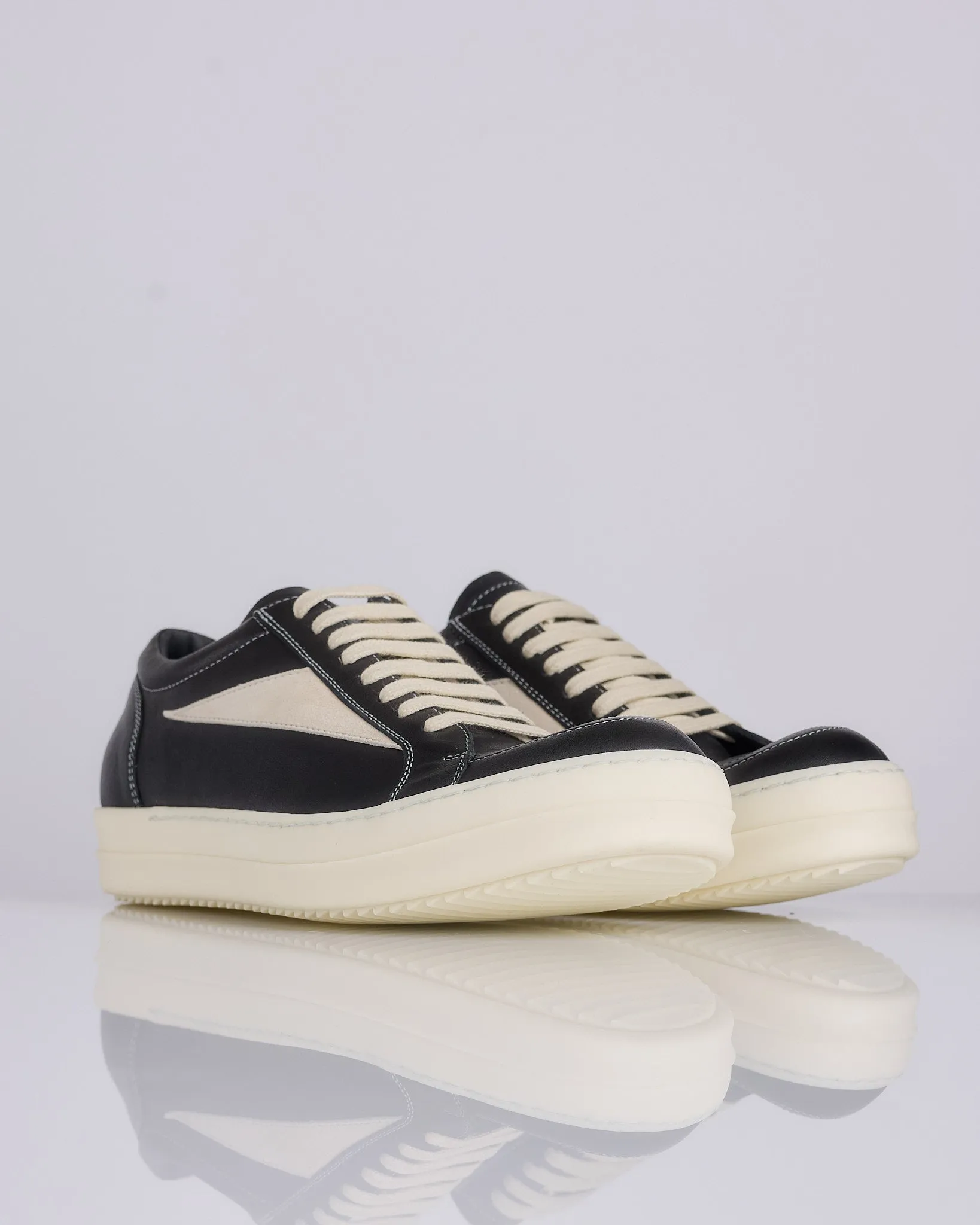 Rick Owens Vintage Sneaker Hollywood Waxy Goat Black Milk