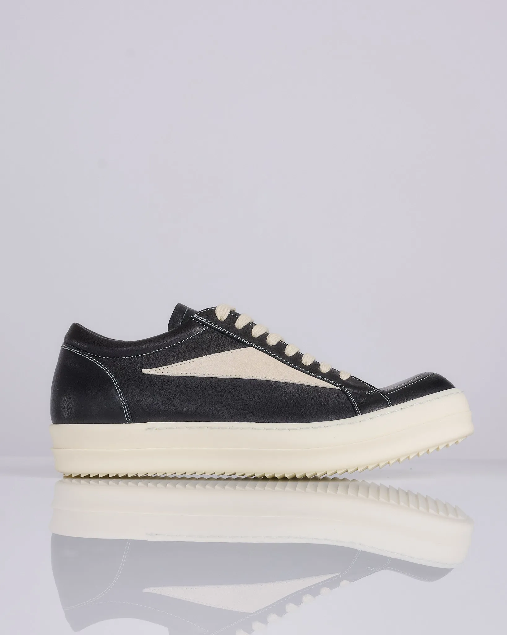 Rick Owens Vintage Sneaker Hollywood Waxy Goat Black Milk