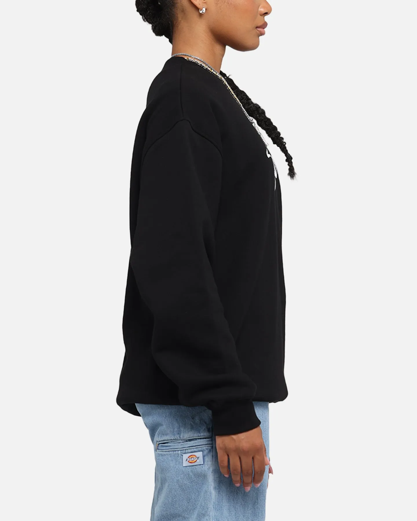 S Double Shawn Script Crewneck Black